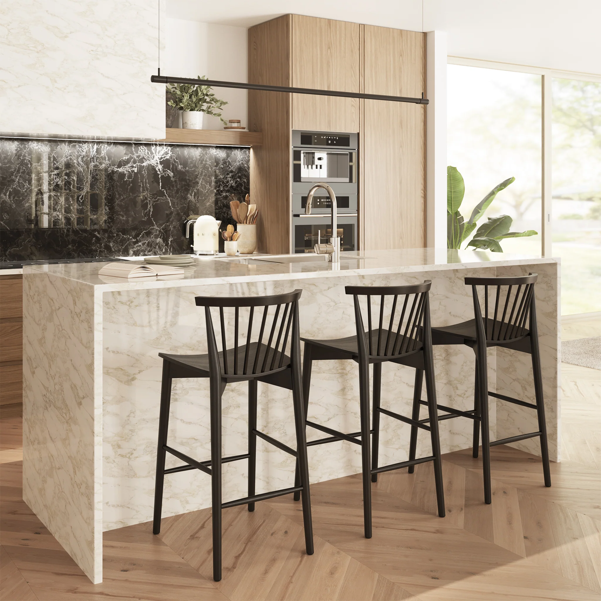 Ligna Counter Stool | Black - Image 2