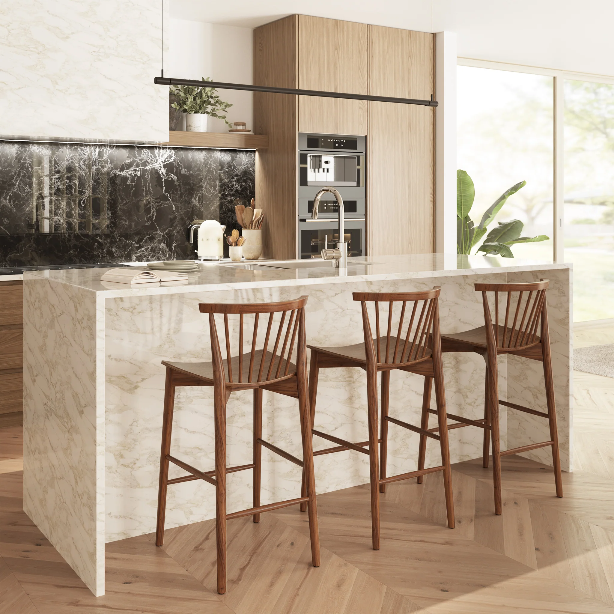 Ligna Counter Stool | Walnut - Image 2