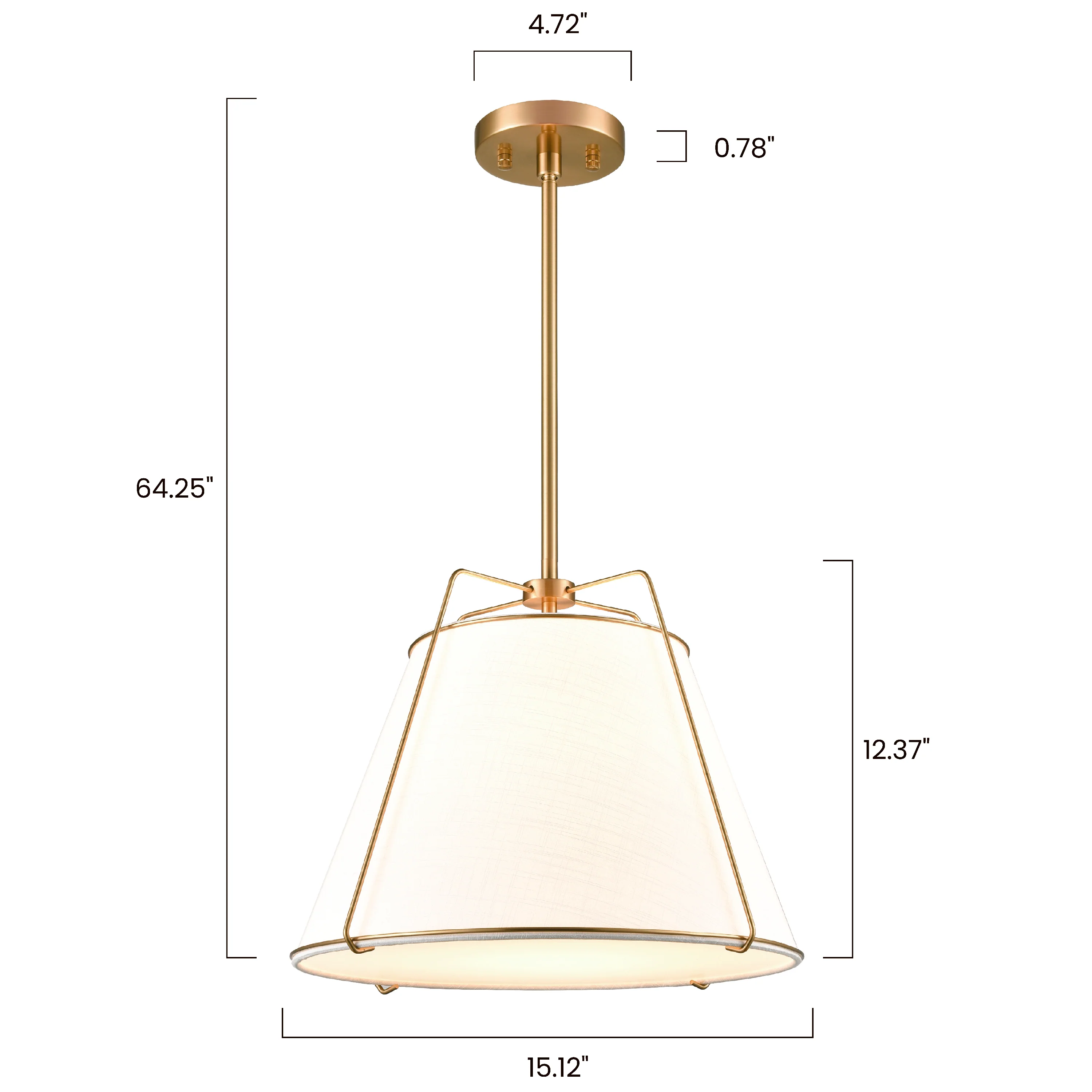 Lise 15" Chandelier | Antique Brass/White - Image 18