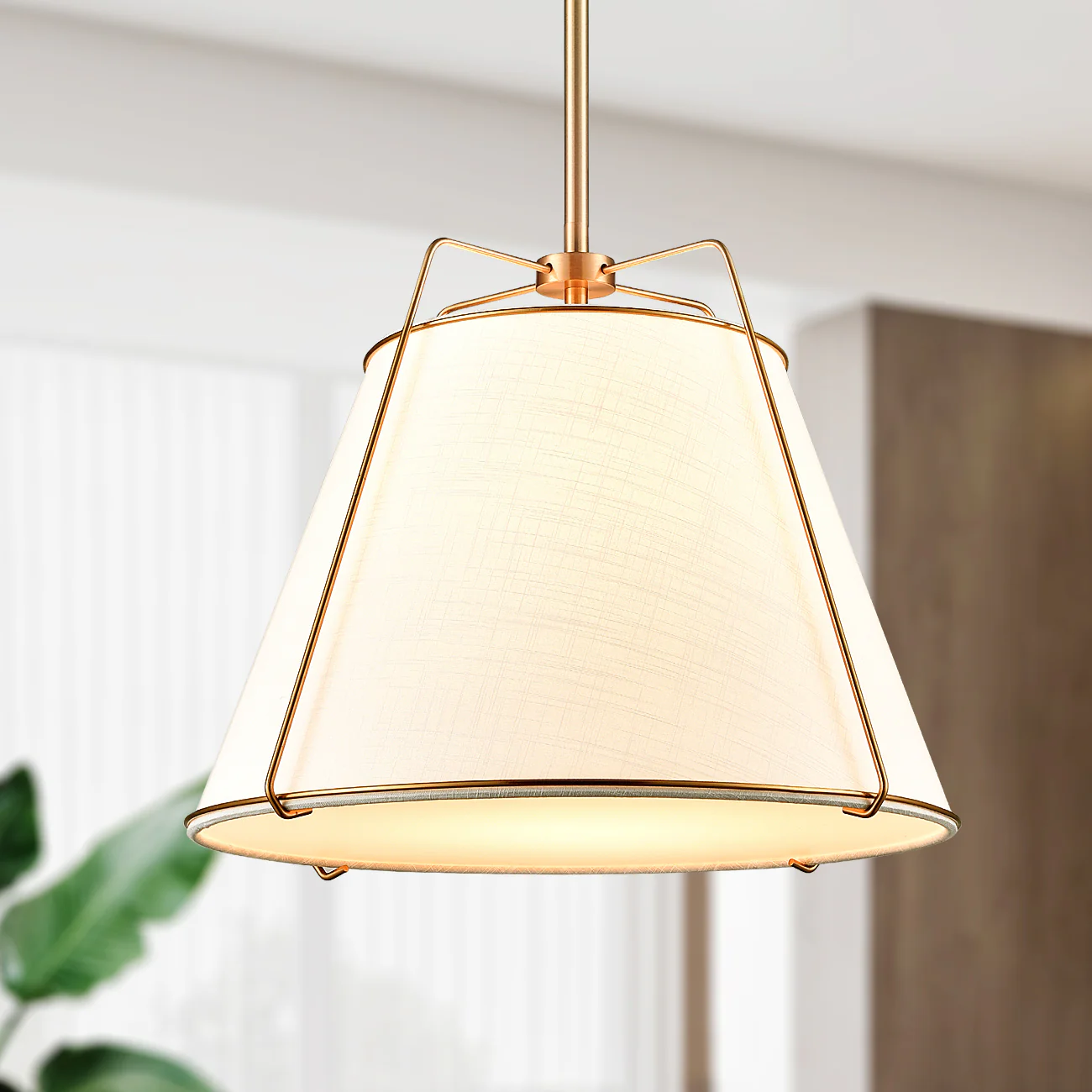 Lise 15" Chandelier | Antique Brass/White - Image 3