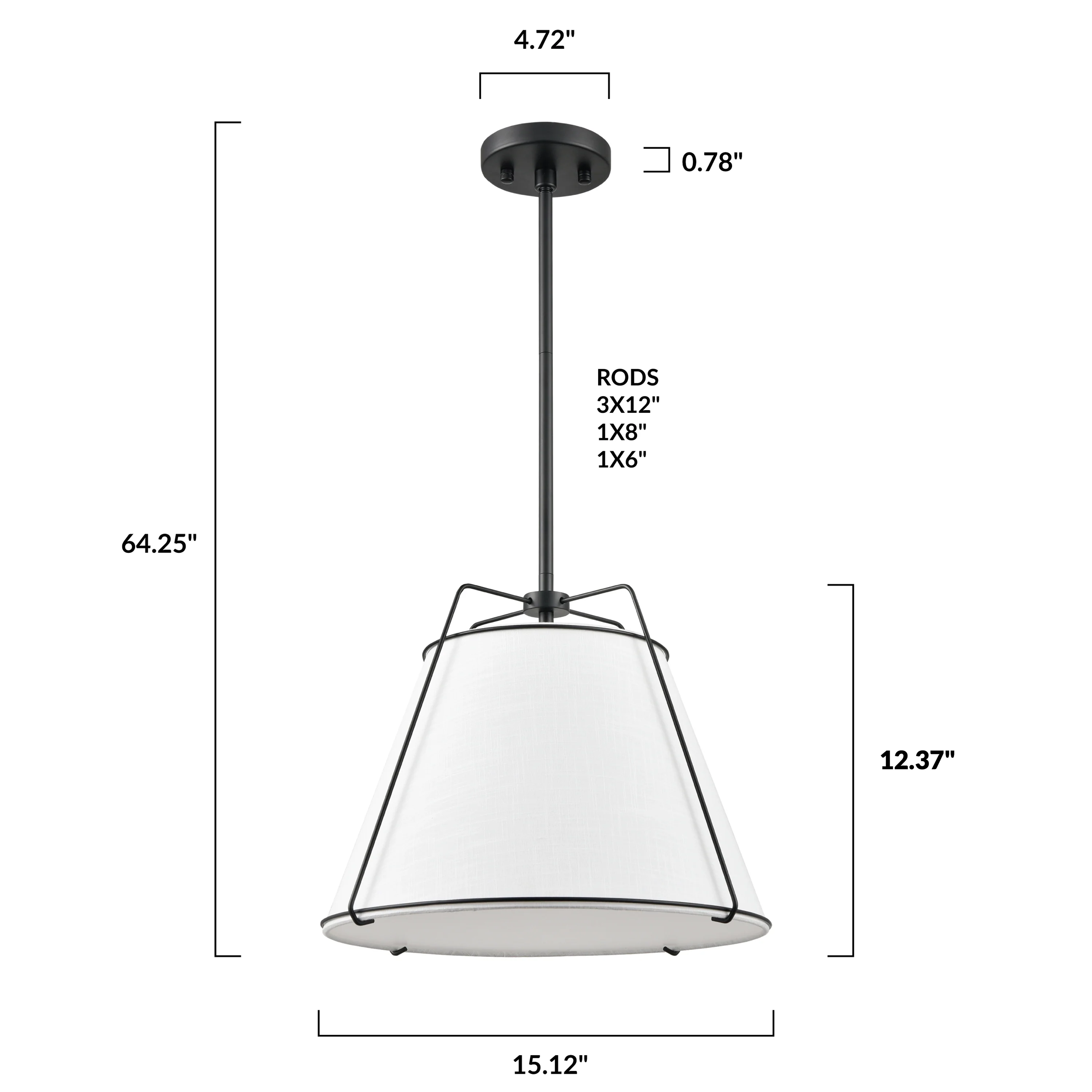 Lise 15" Chandelier | Black/White - Image 18