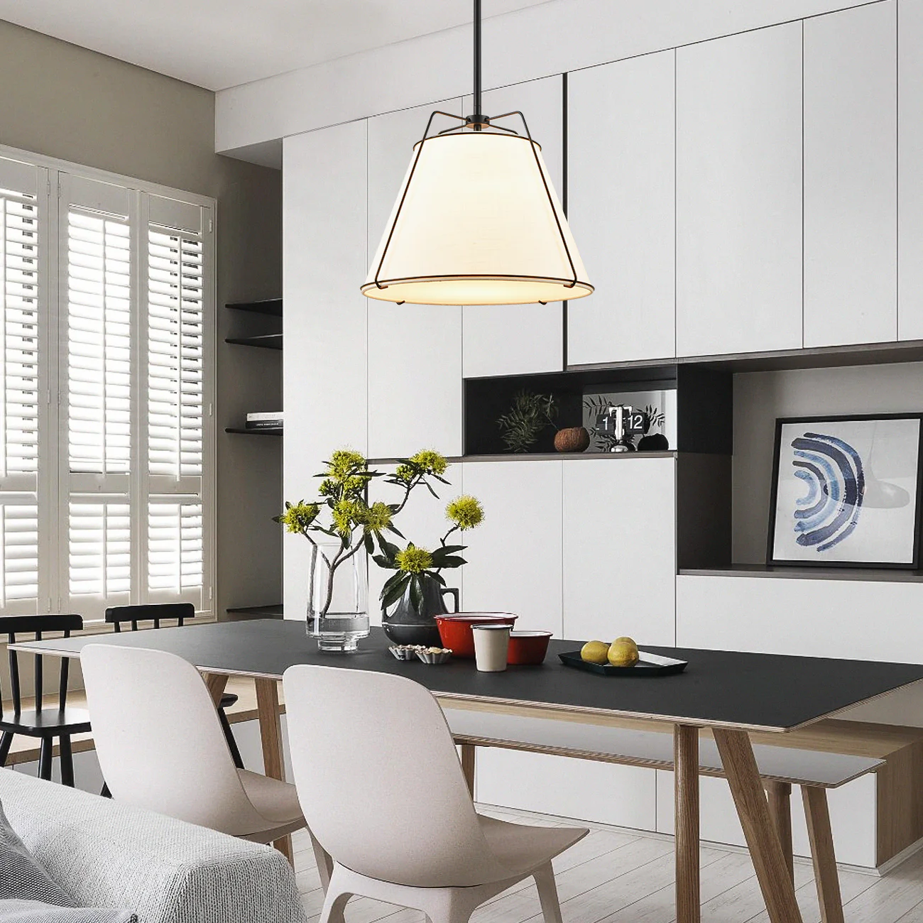 Lise 15" Chandelier | Black/White - Image 4