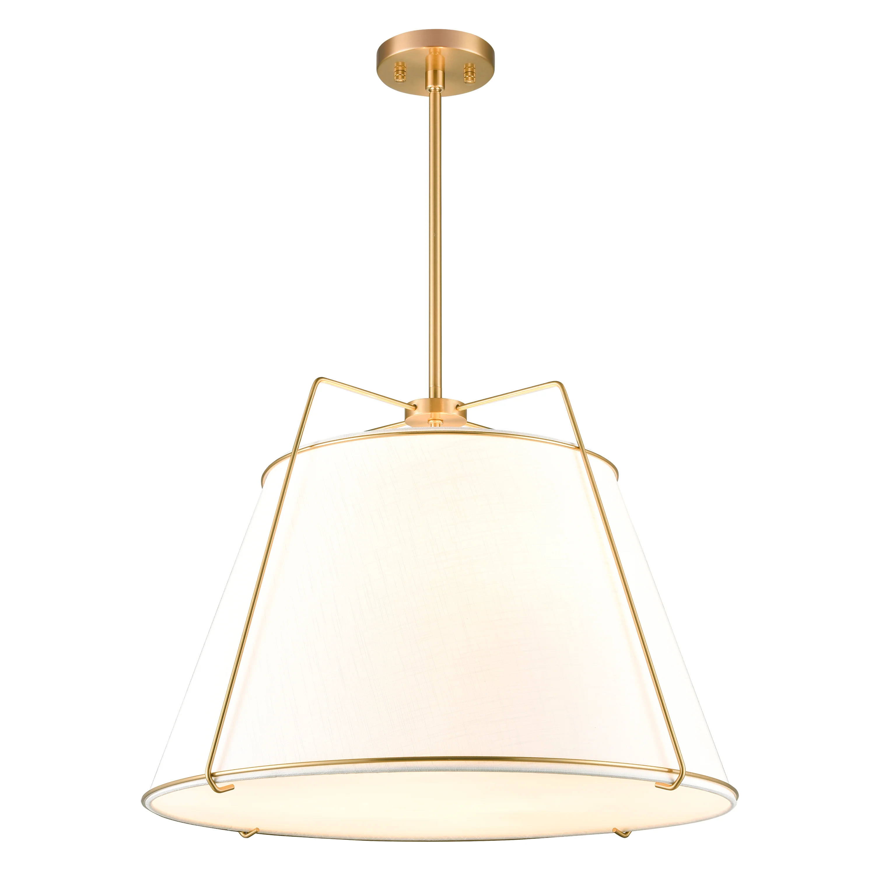 Lise 22" Chandelier | Antique Brass/White - Image 7