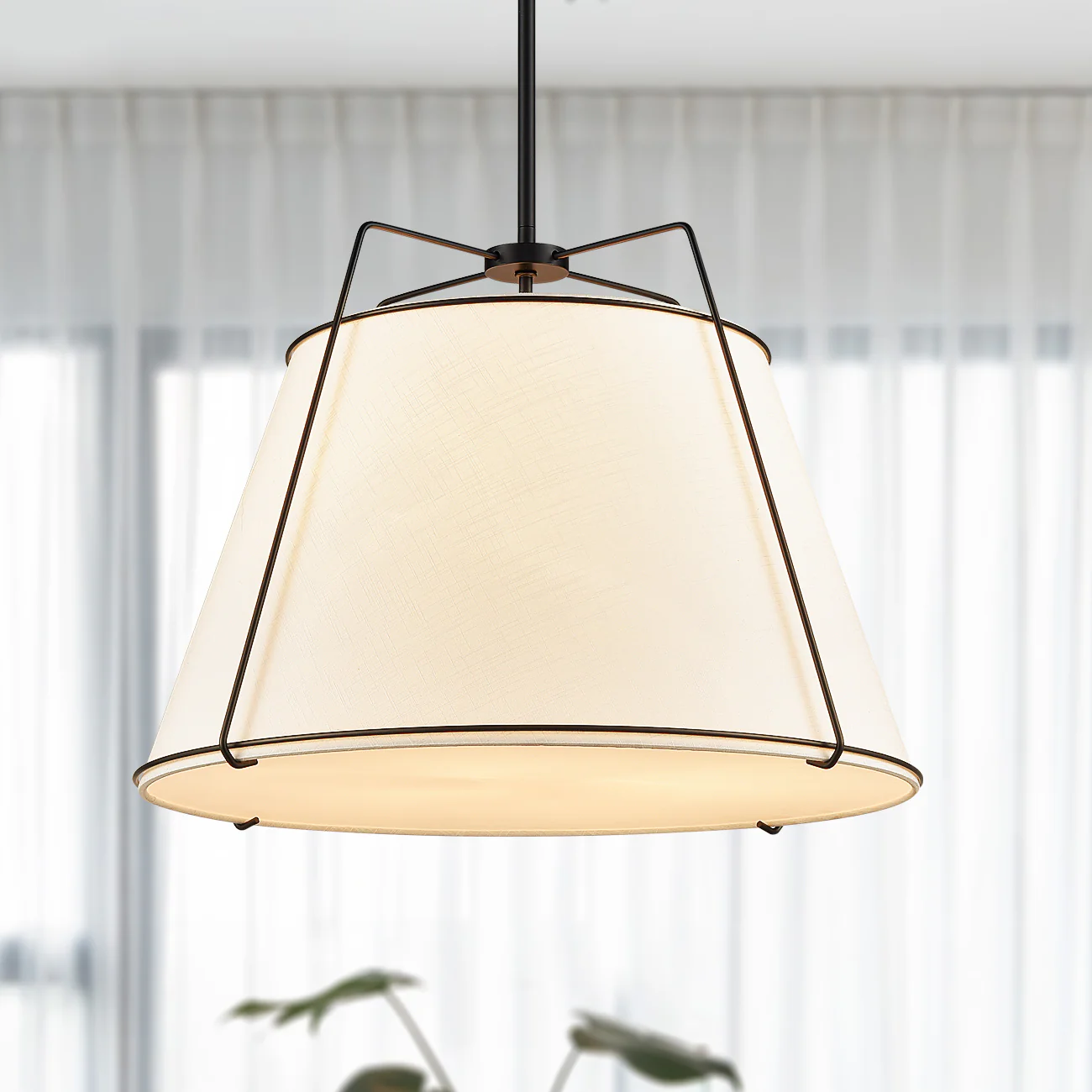 Lise 22" Chandelier | Black/White - Image 2
