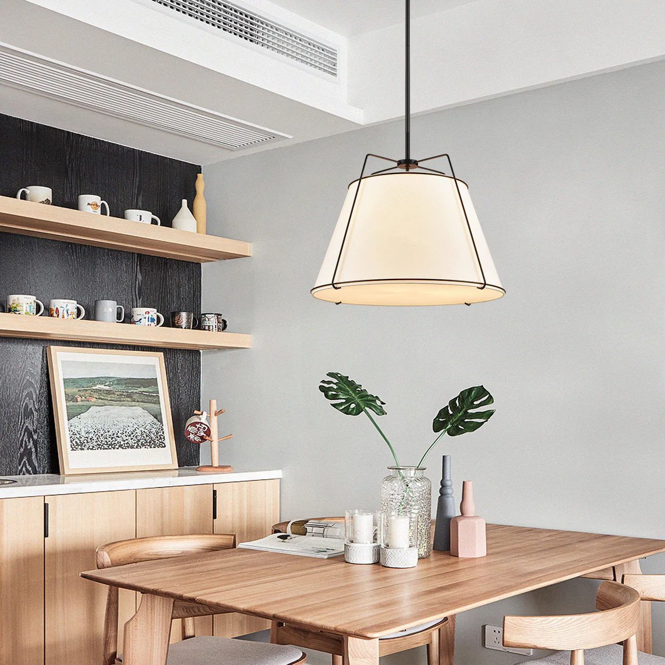 Lise 22" Chandelier | Black/White - Image 4