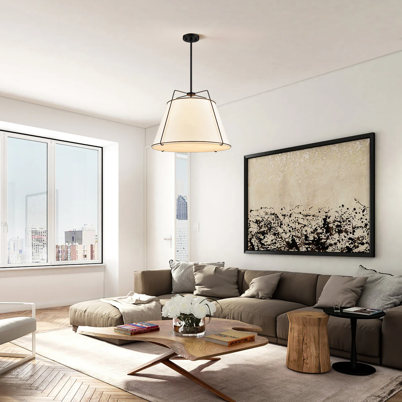 Lise 22" Chandelier | Black/White - Image 6