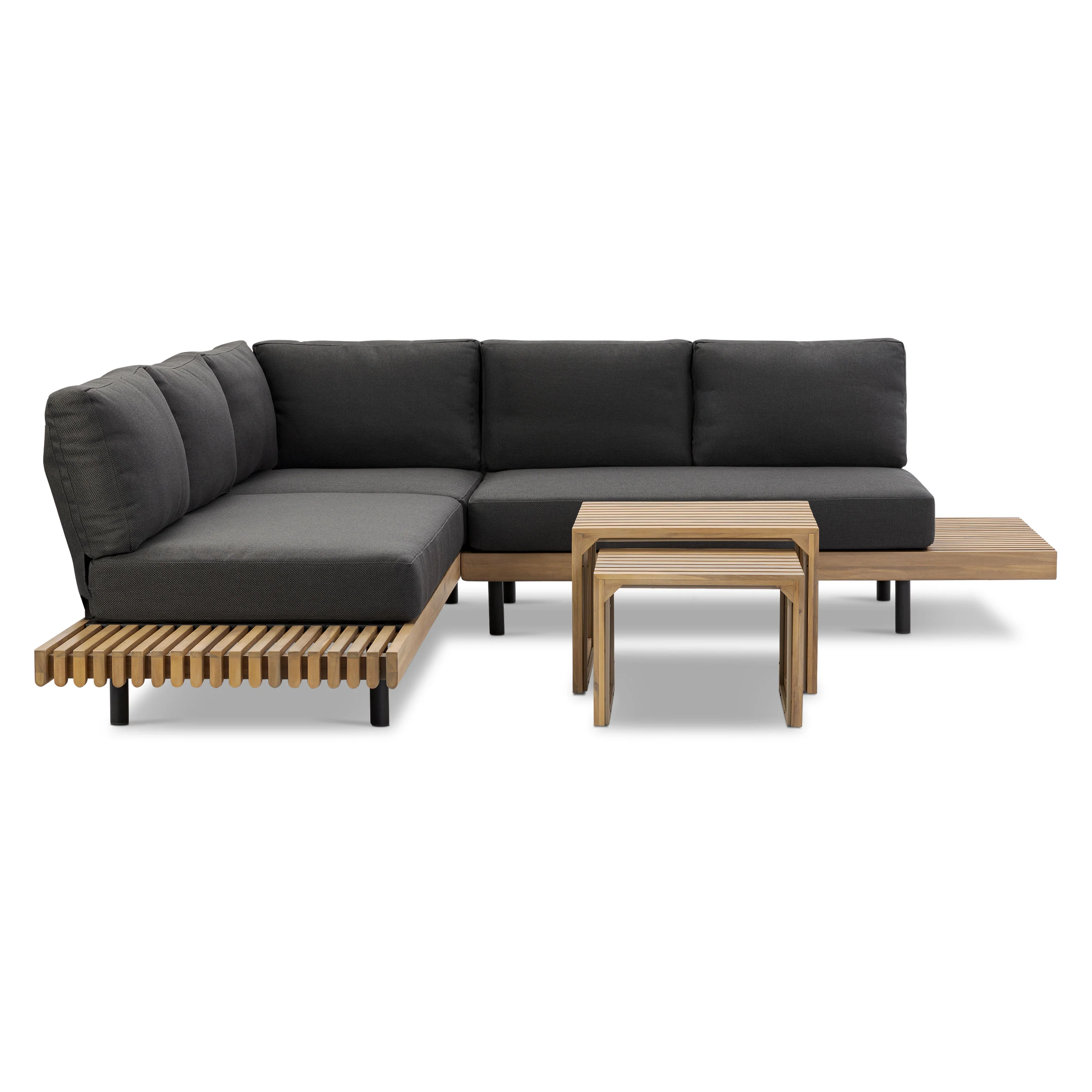 Lobos Outdoor Corner Sectional with Coffee Table | Medium Grey - Image 3