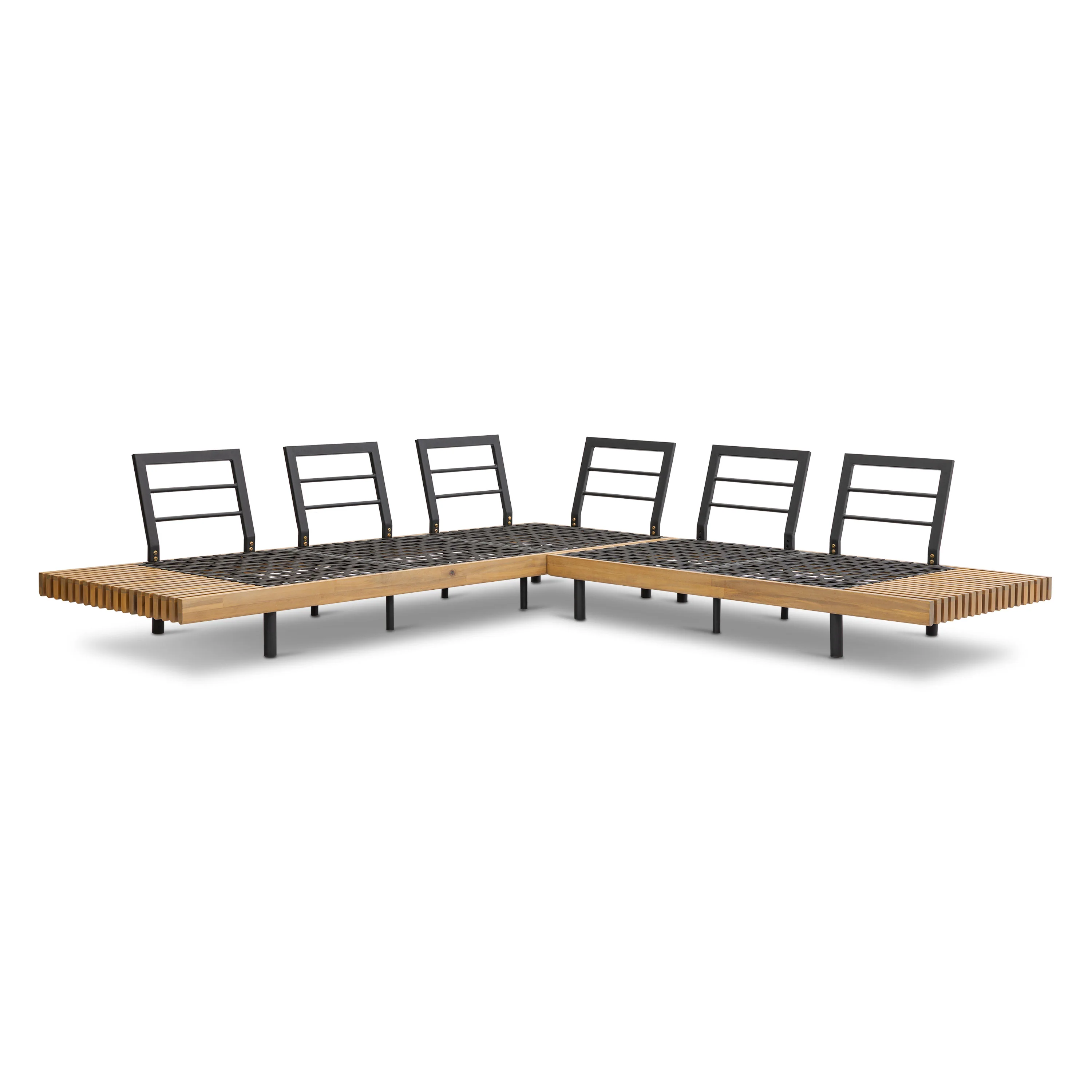 Lobos Outdoor Corner Sectional with Coffee Table | Medium Grey - Image 4
