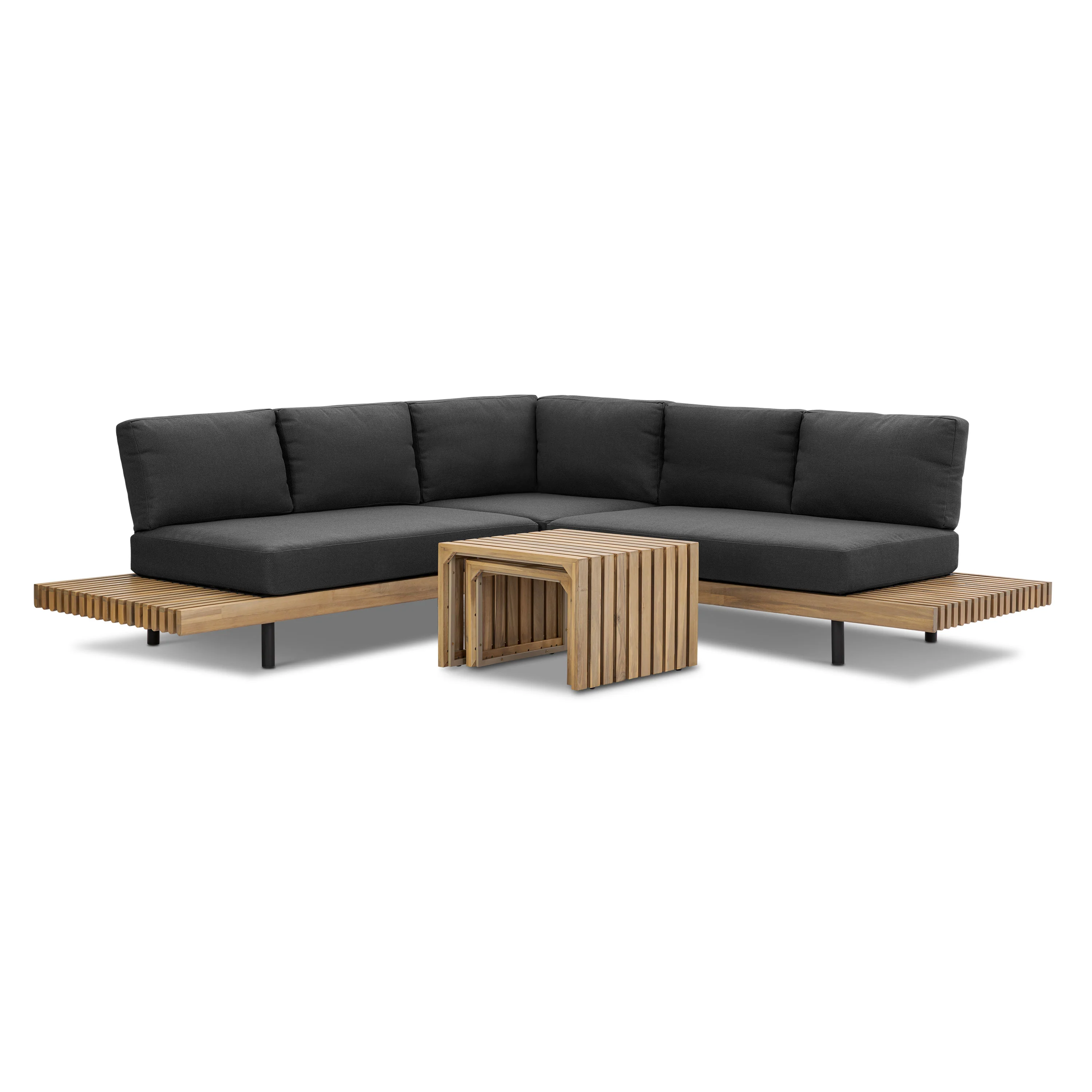 Lobos Outdoor Corner Sectional with Coffee Table | Medium Grey - Image 5