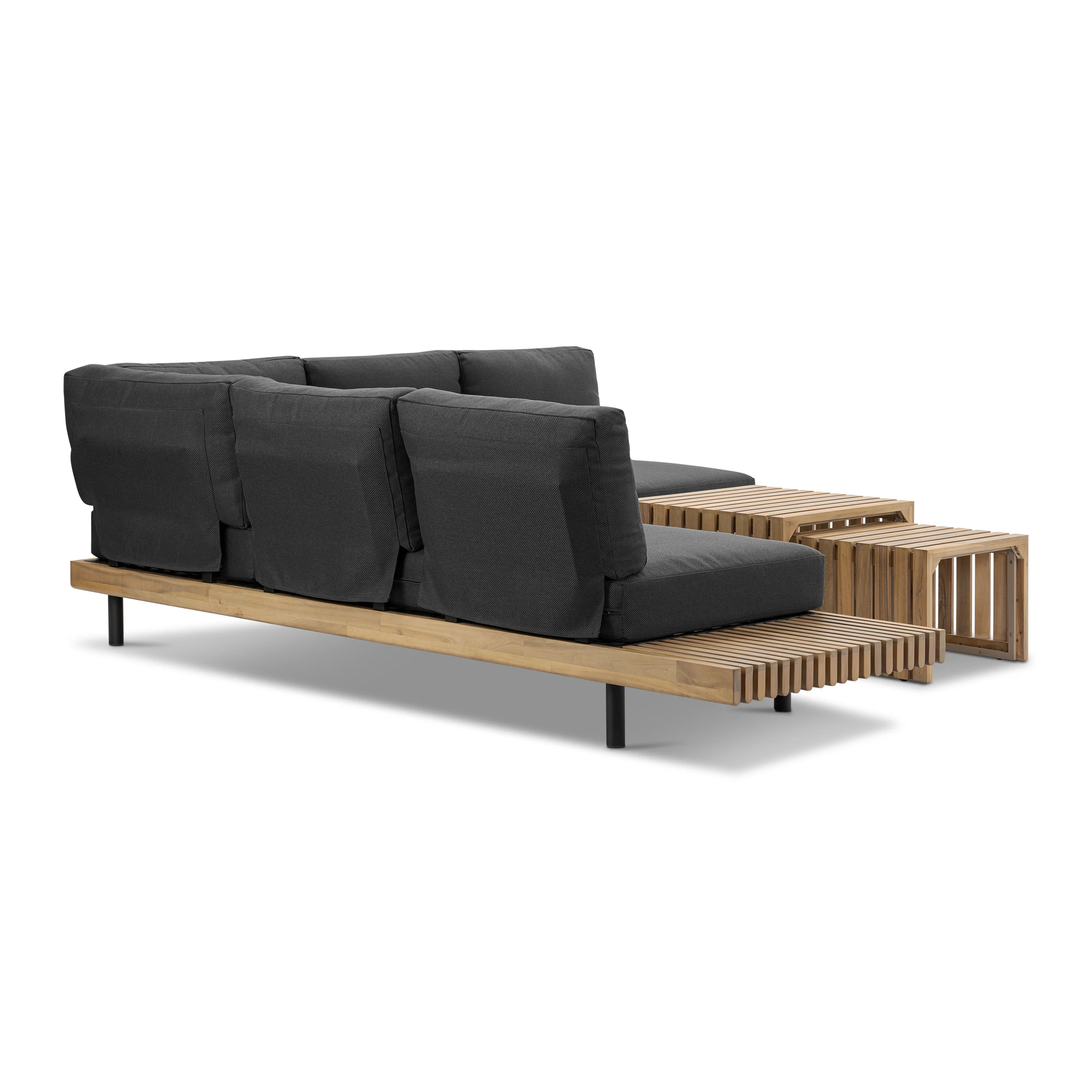 Lobos Outdoor Corner Sectional with Coffee Table | Medium Grey - Image 6