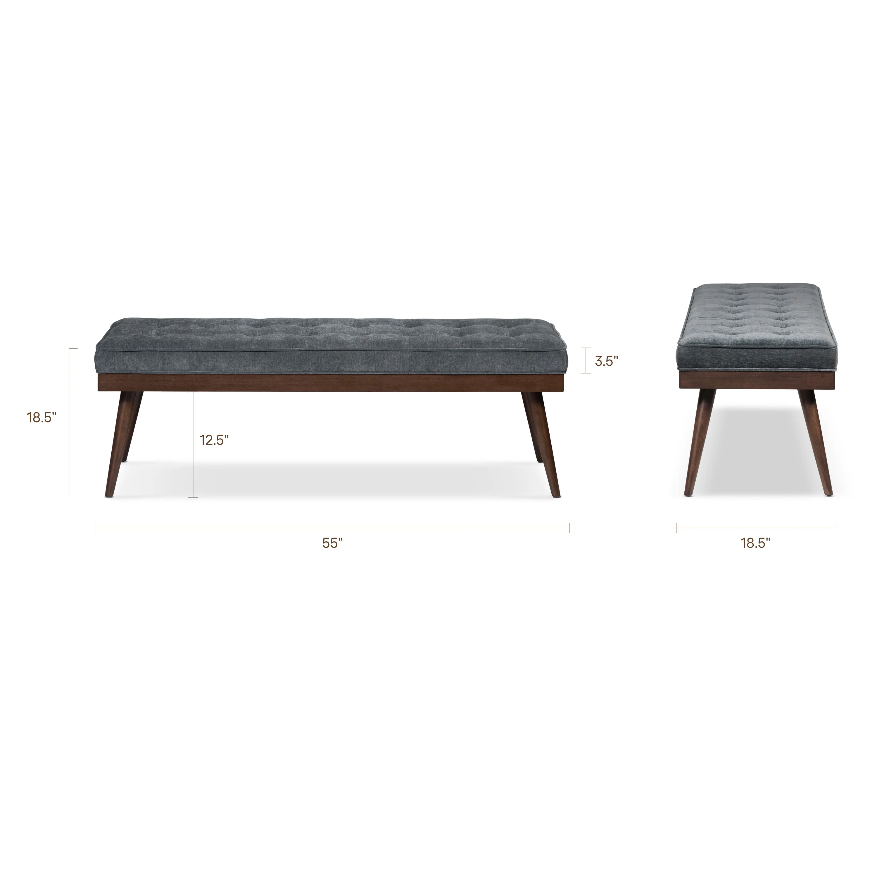 Luca Fabric Bench | Boreal Blue - Image 9