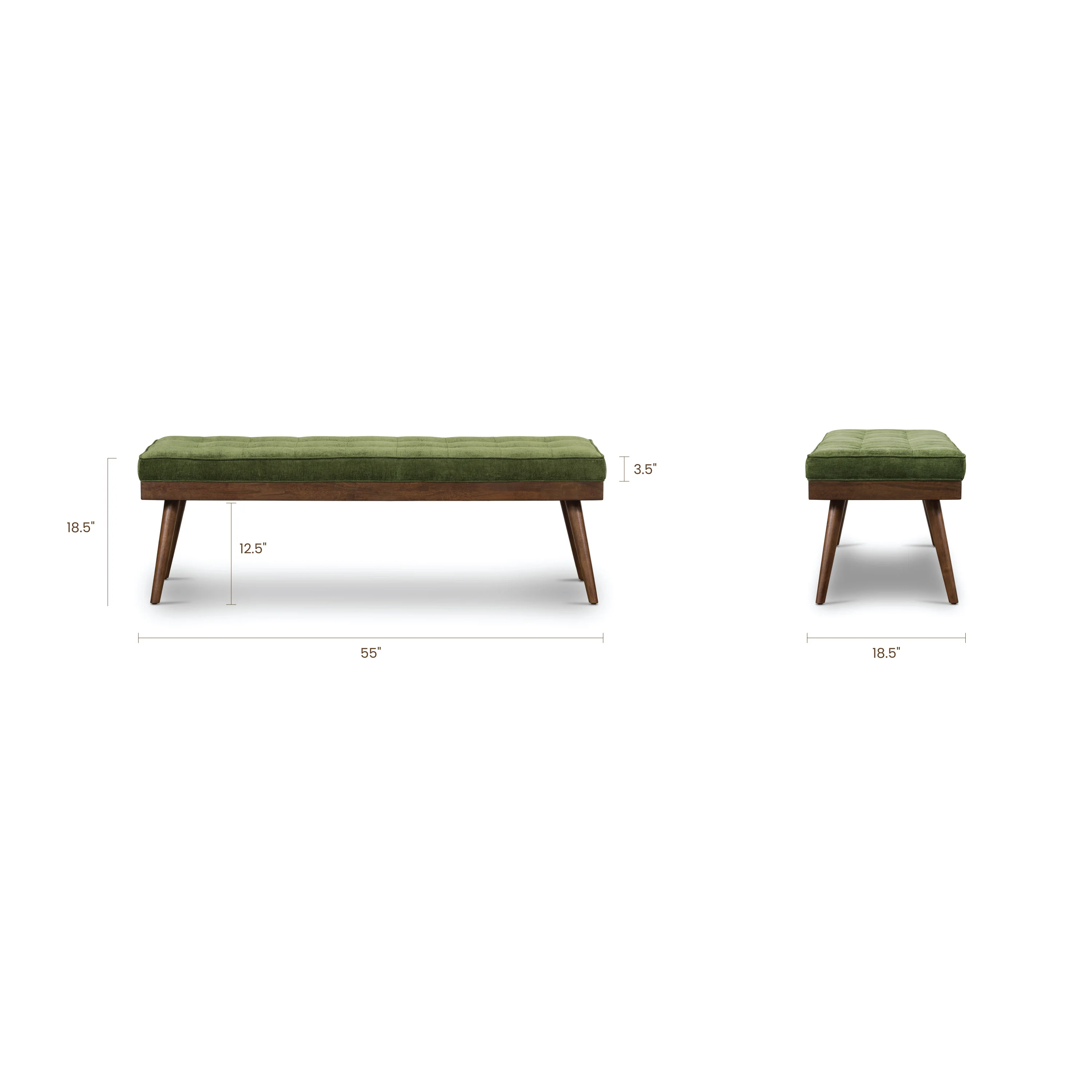 Luca Fabric Bench | Distressed Green Velvet - Image 11