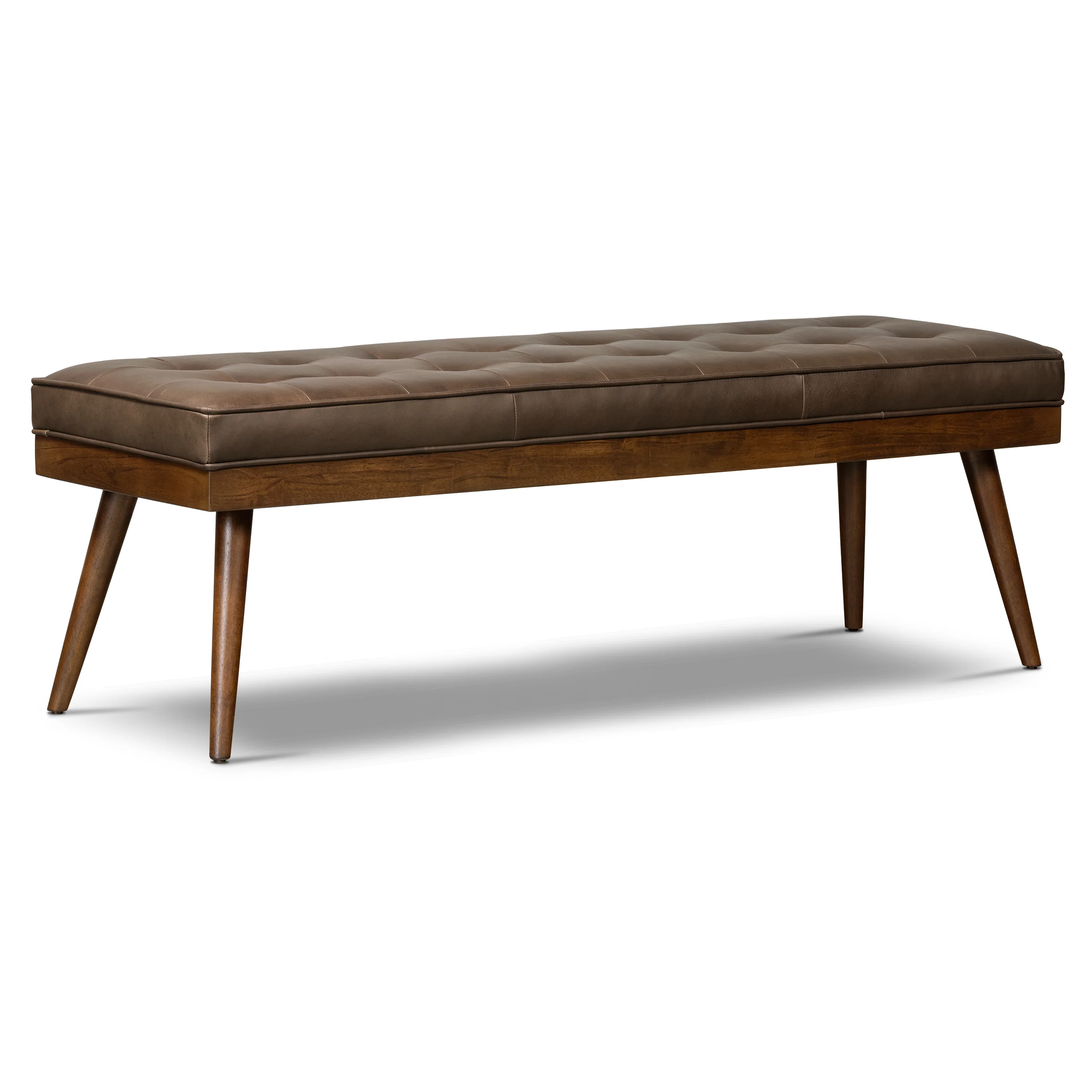 Luca Leather Bench | Cocoa Brown - Image 4