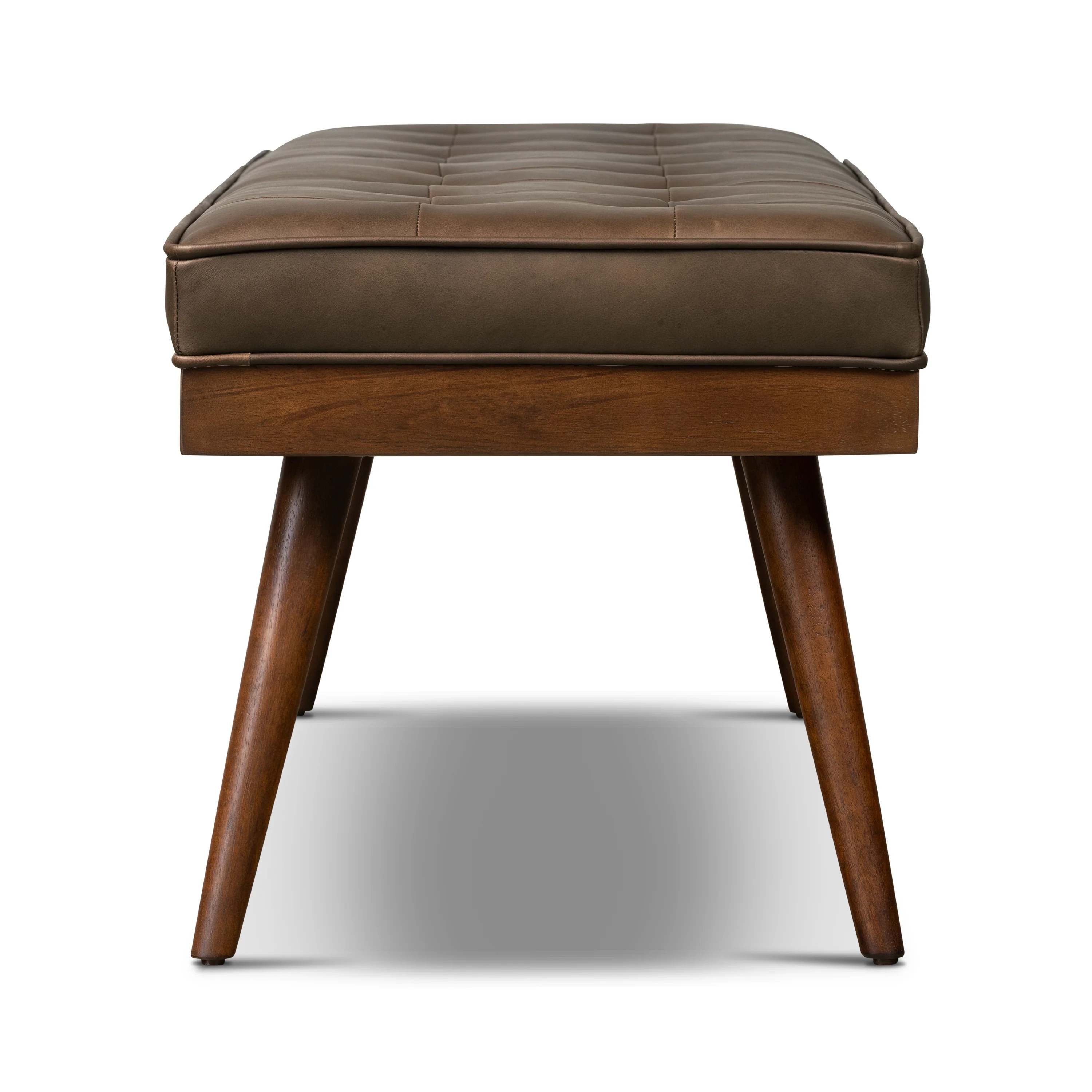 Luca Leather Bench | Cocoa Brown - Image 5