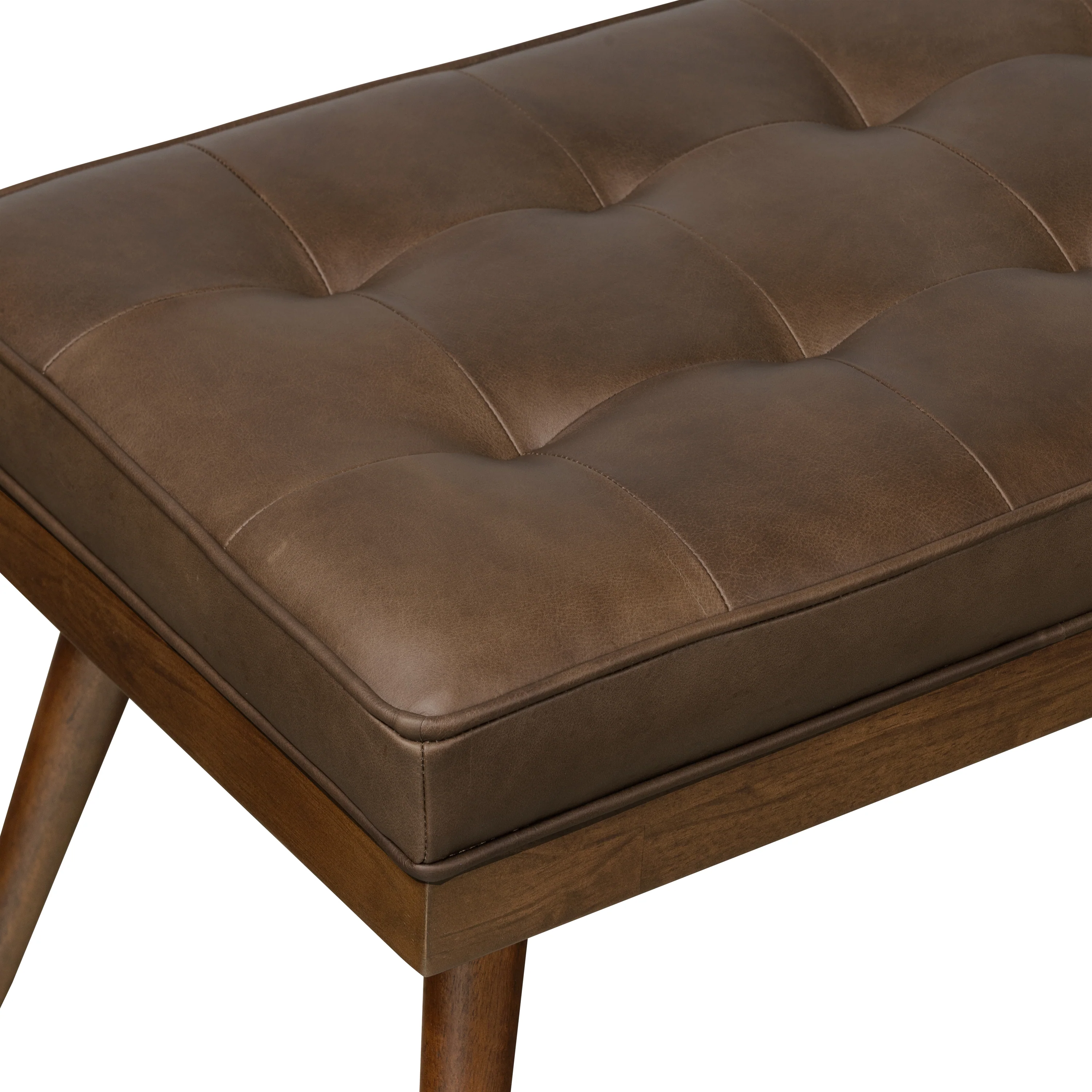 Luca Leather Bench | Cocoa Brown - Image 9