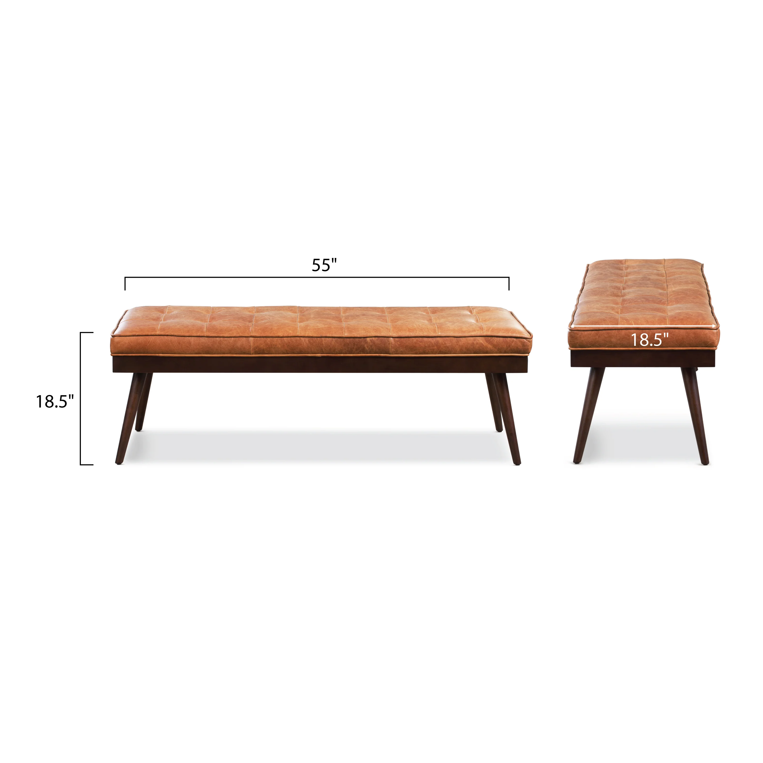 Luca Leather Bench | Cognac Tan - Image 11