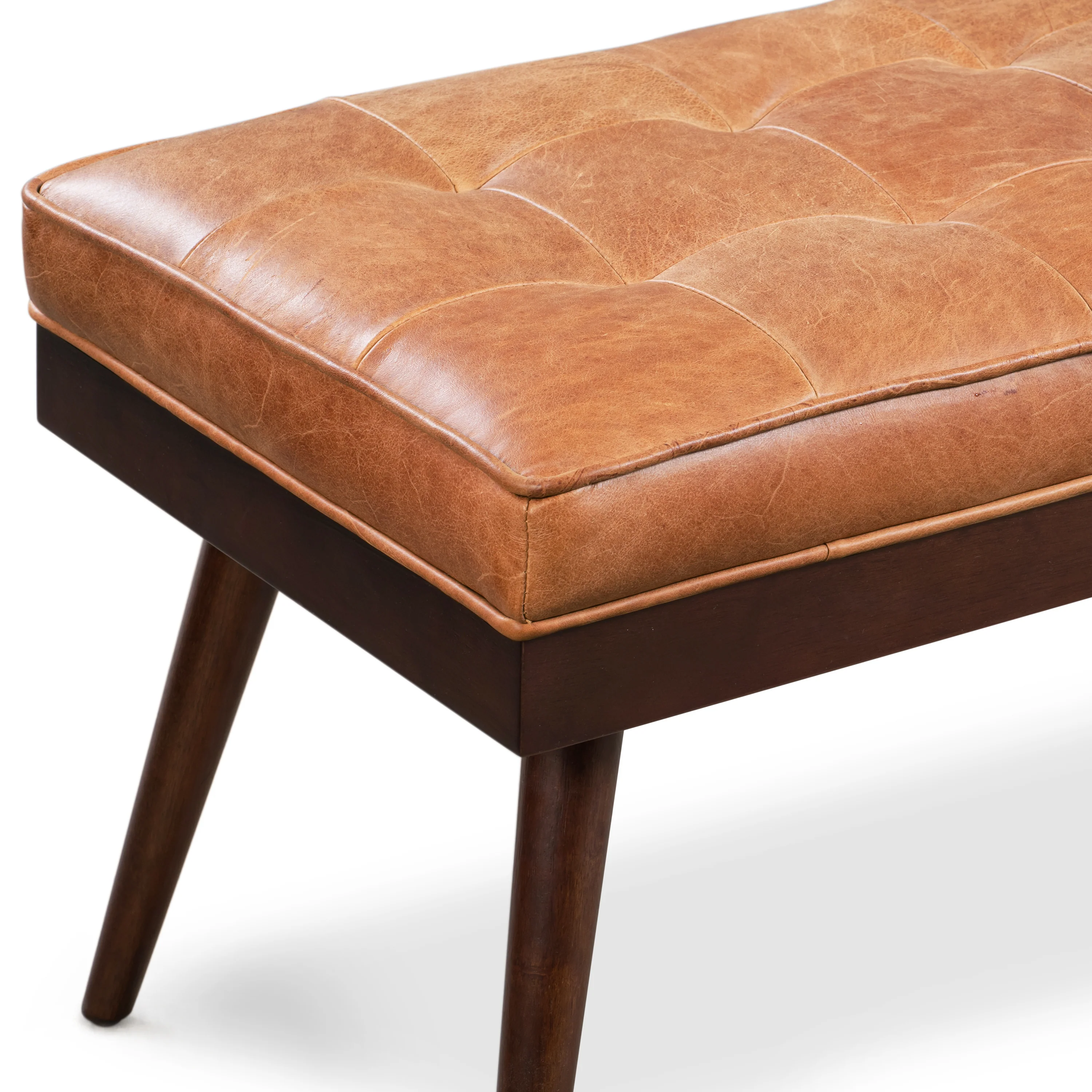 Luca Leather Bench | Cognac Tan - Image 7