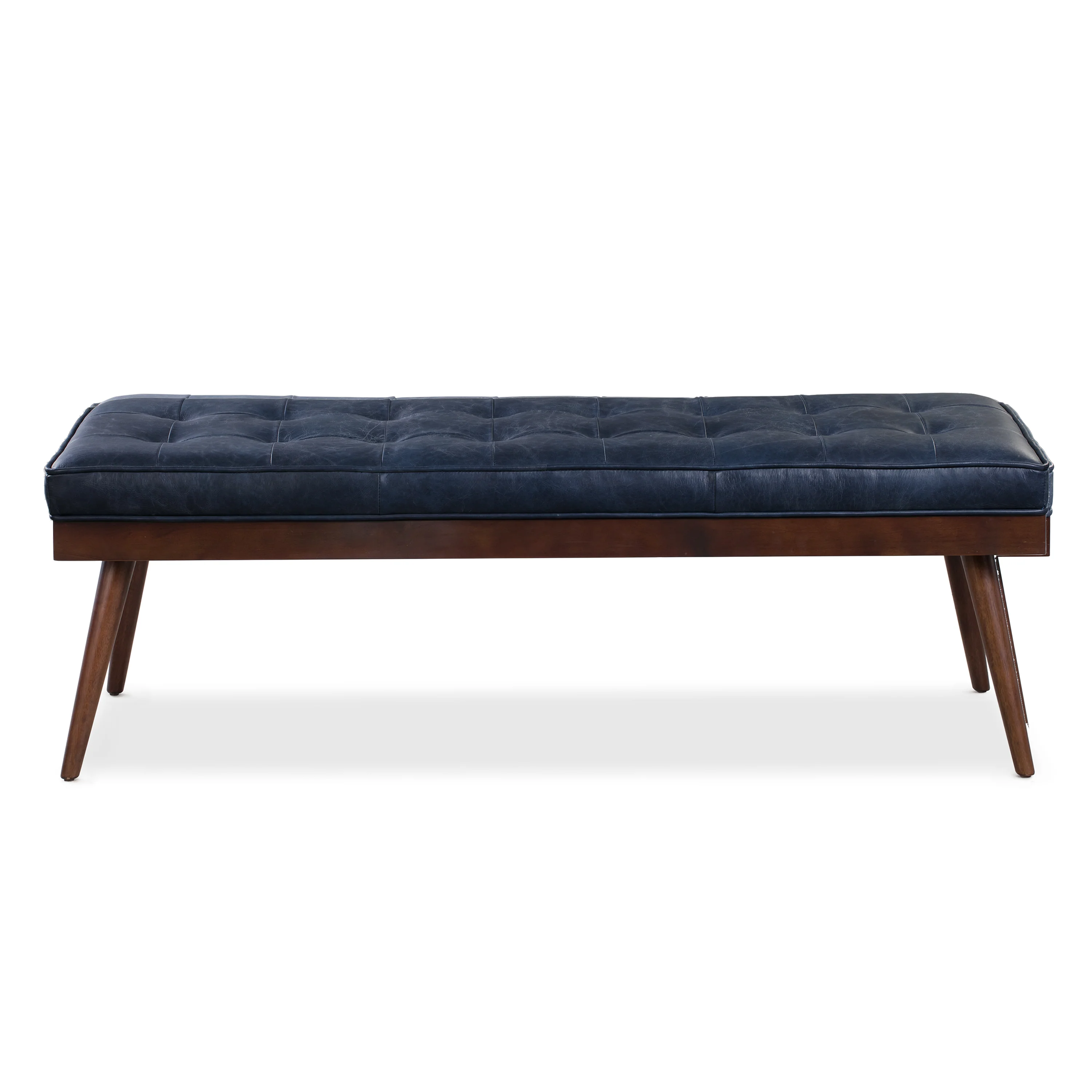 Luca Leather Bench | Midnight Blue - Image 3