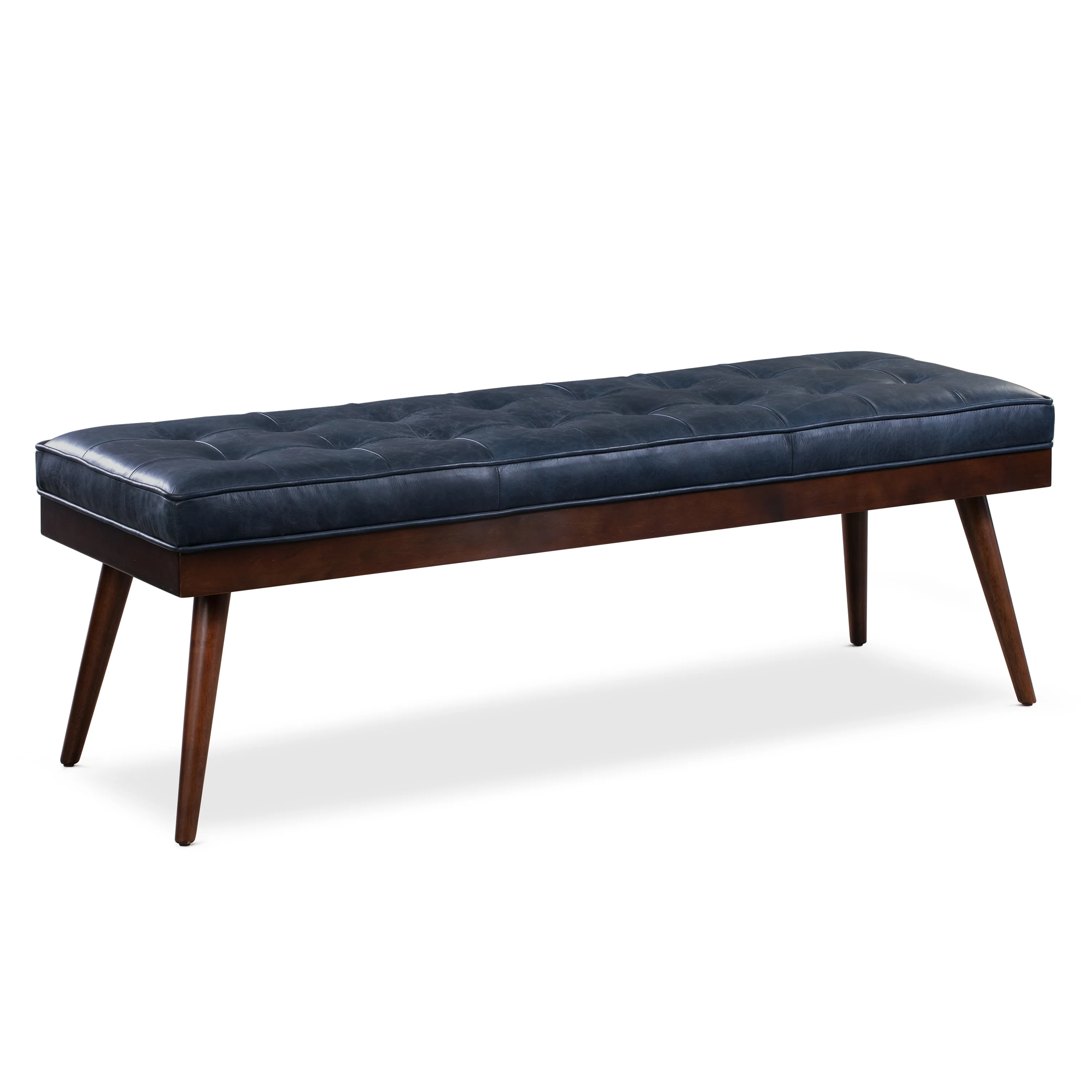 Luca Leather Bench | Midnight Blue - Image 4