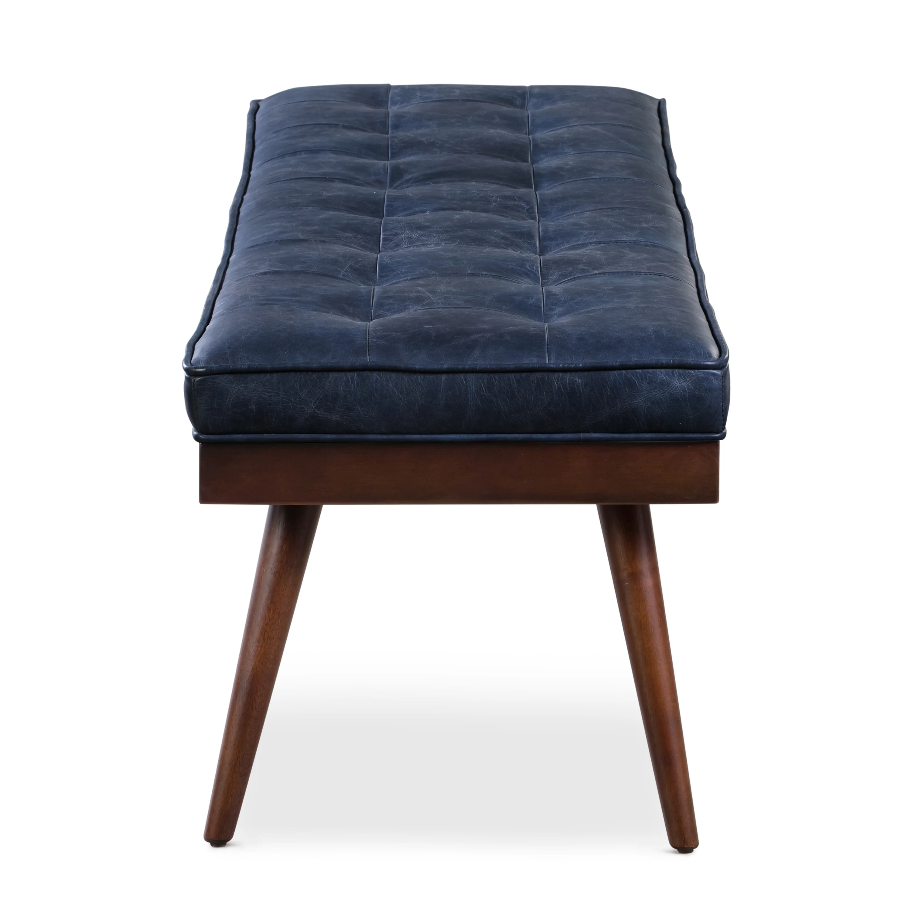 Luca Leather Bench | Midnight Blue - Image 6