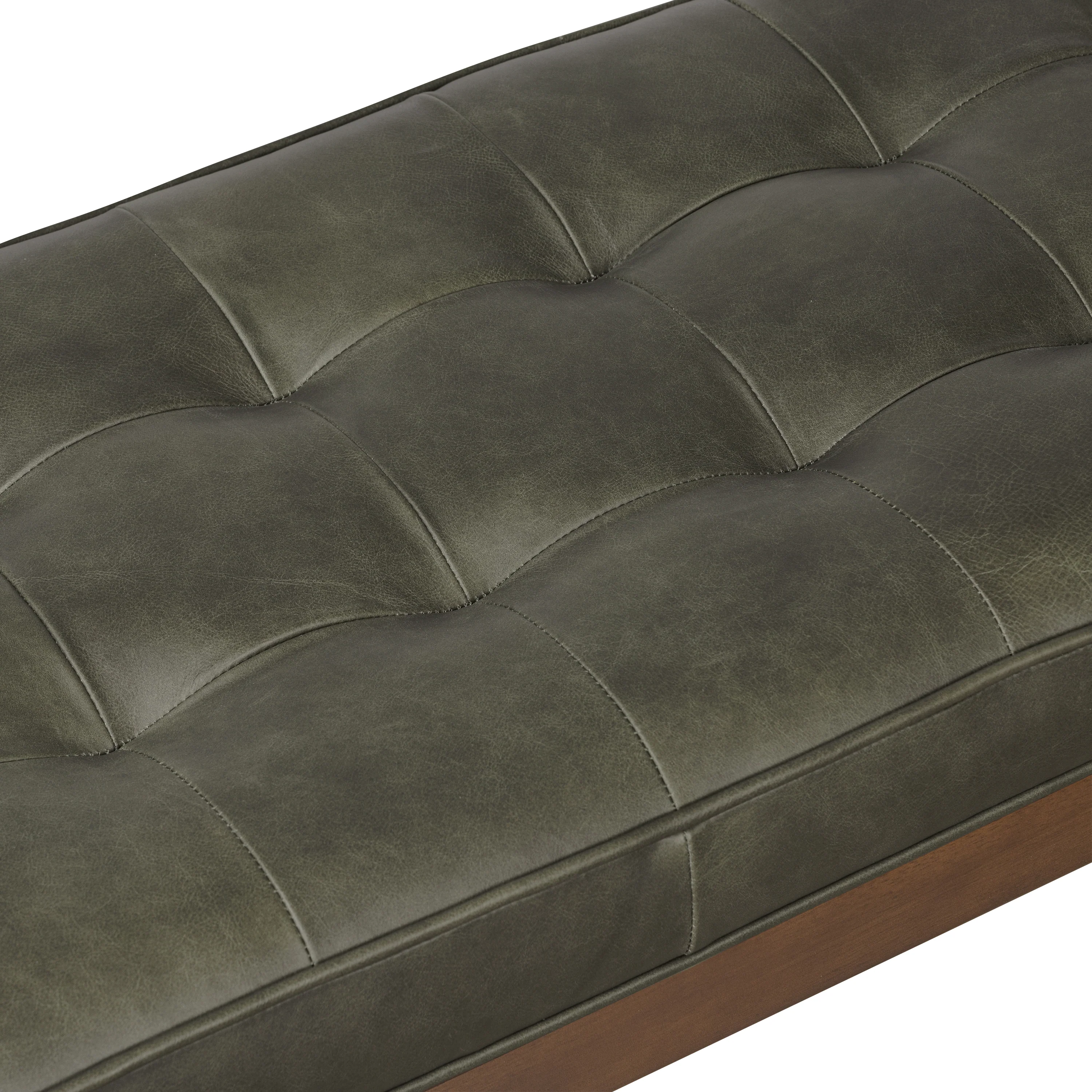 Luca Leather Bench | Olivine Green - Image 11
