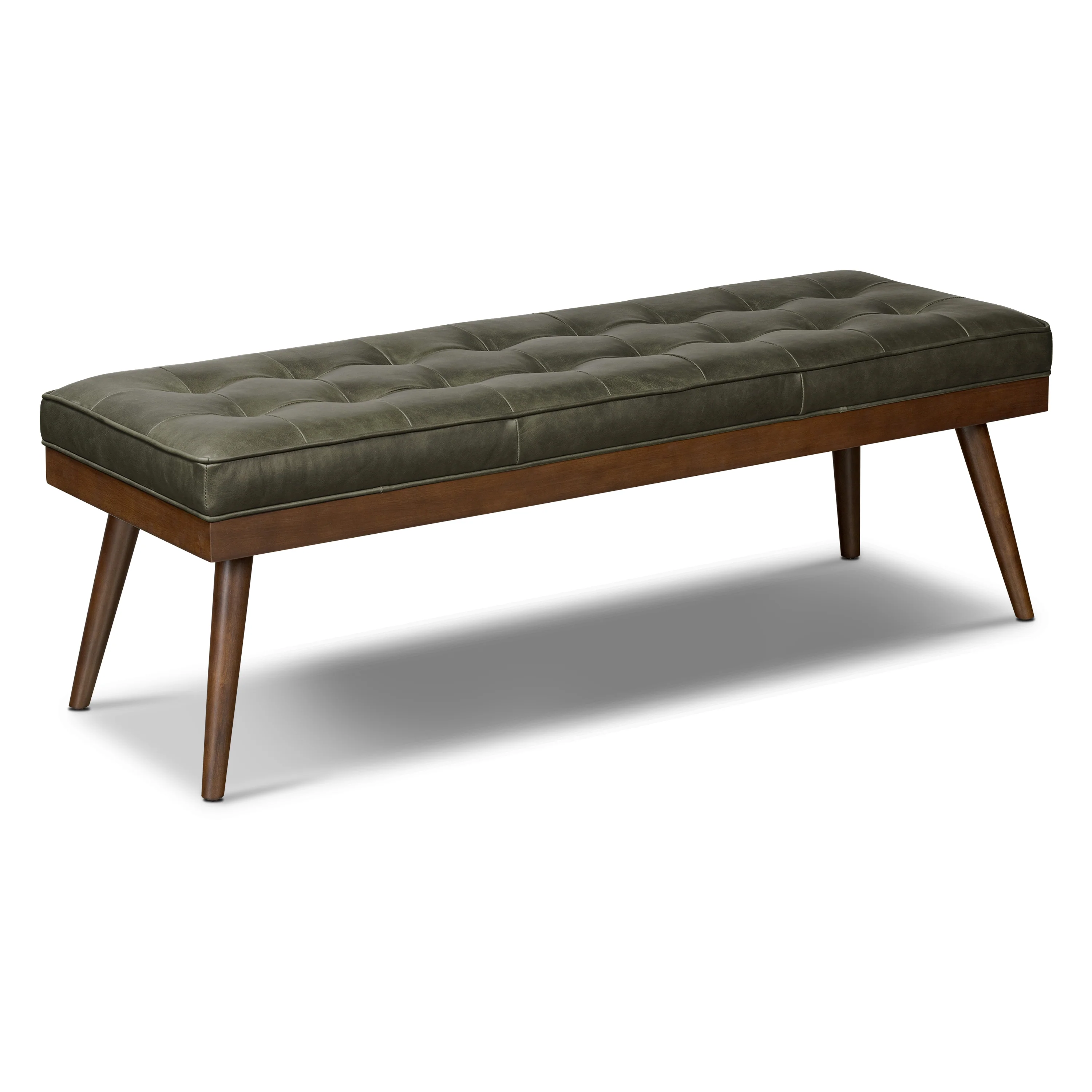 Luca Leather Bench | Olivine Green - Image 5