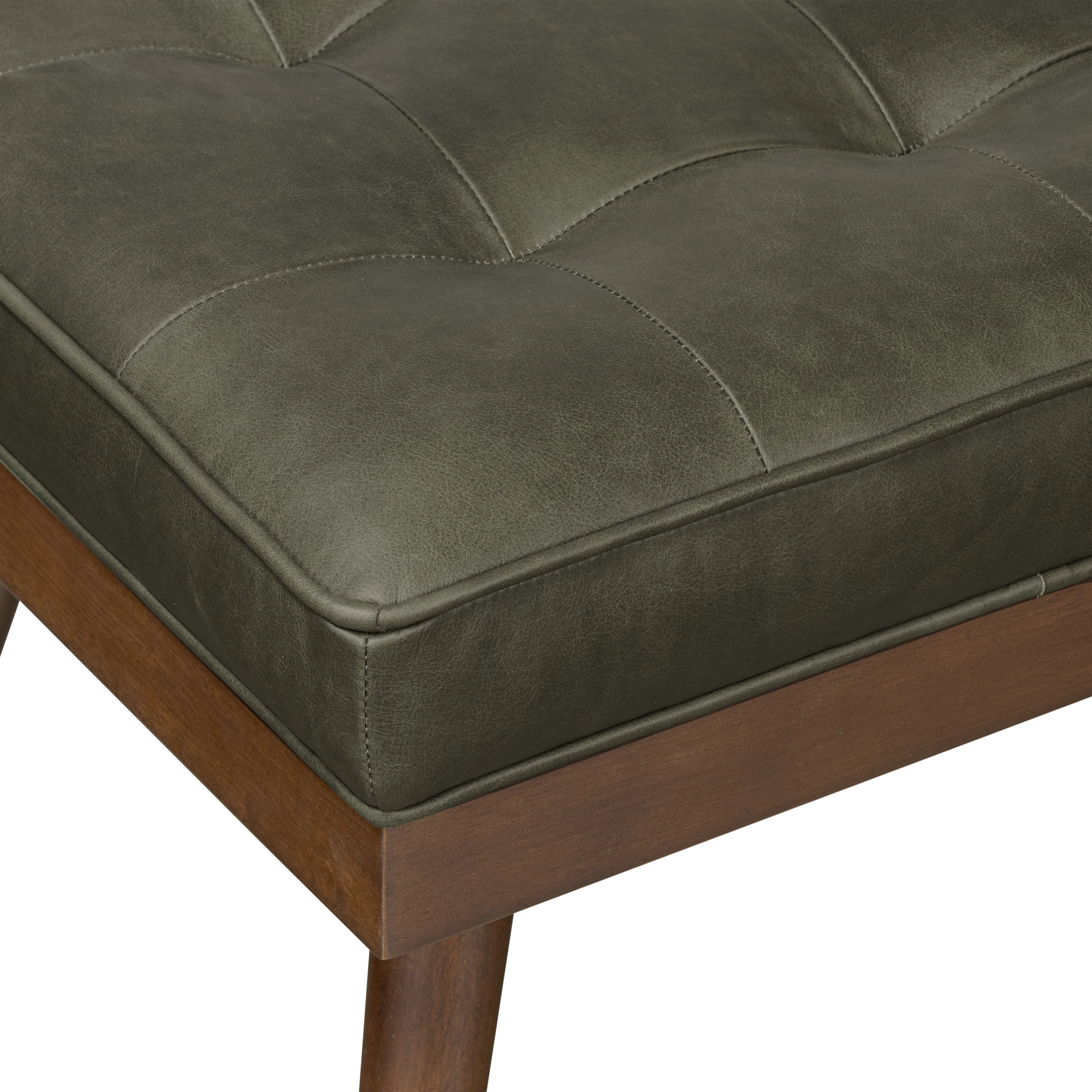 Luca Leather Bench | Olivine Green - Image 9