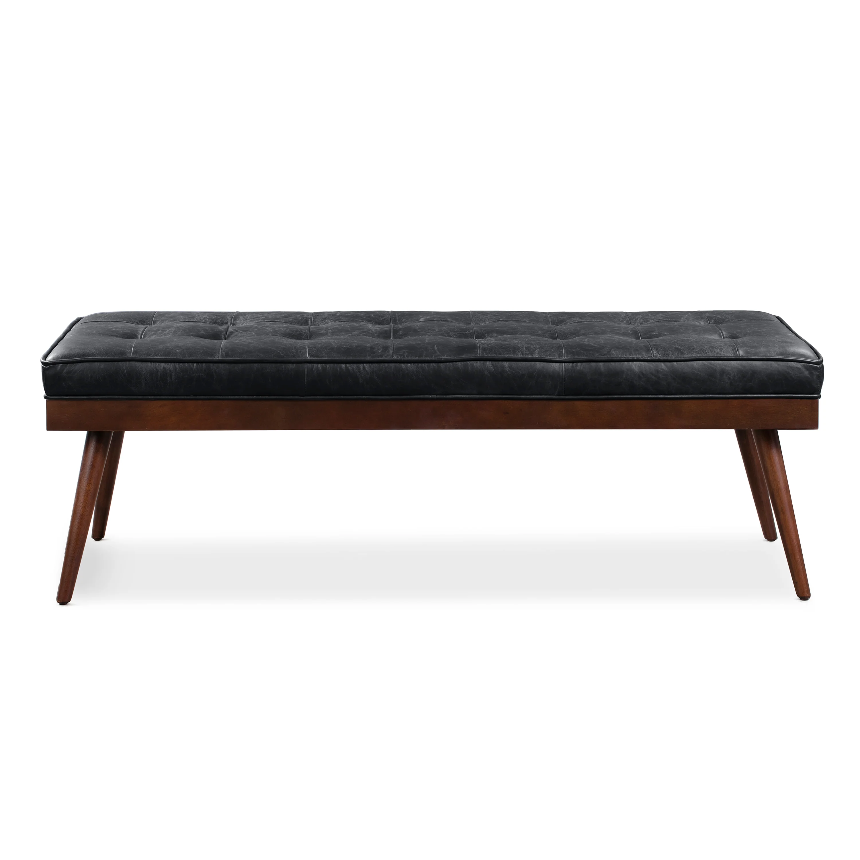 Luca Leather Bench | Onyx Black - Image 4