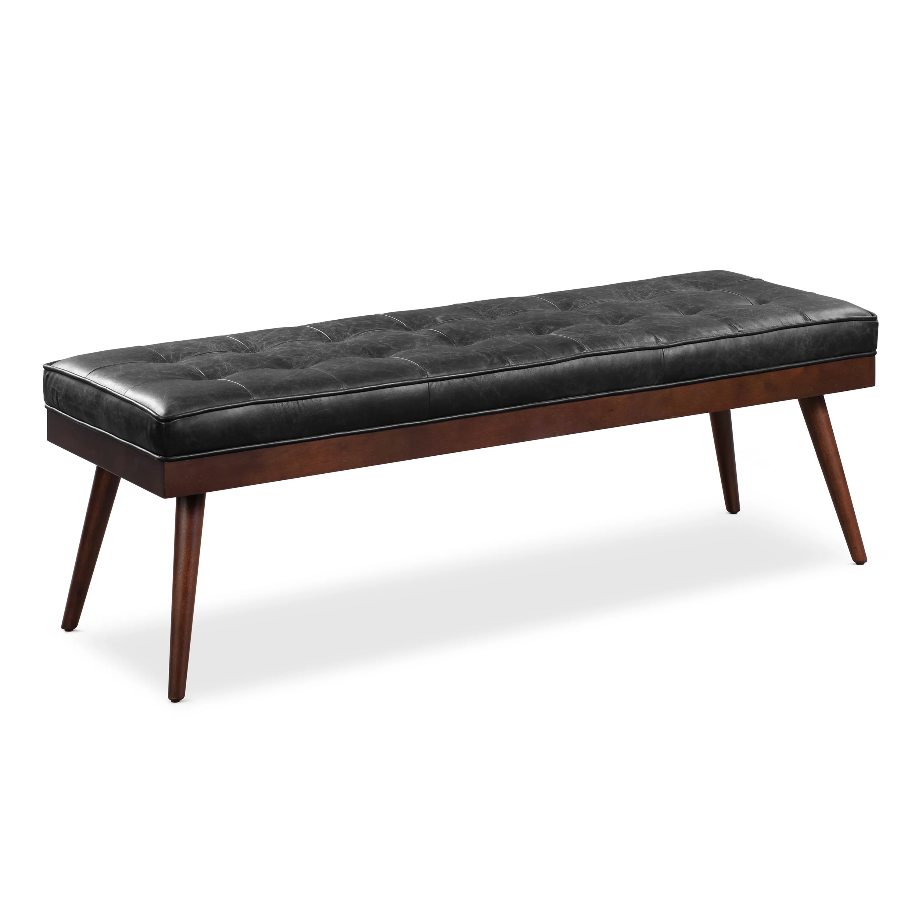 Luca Leather Bench | Onyx Black - Image 5