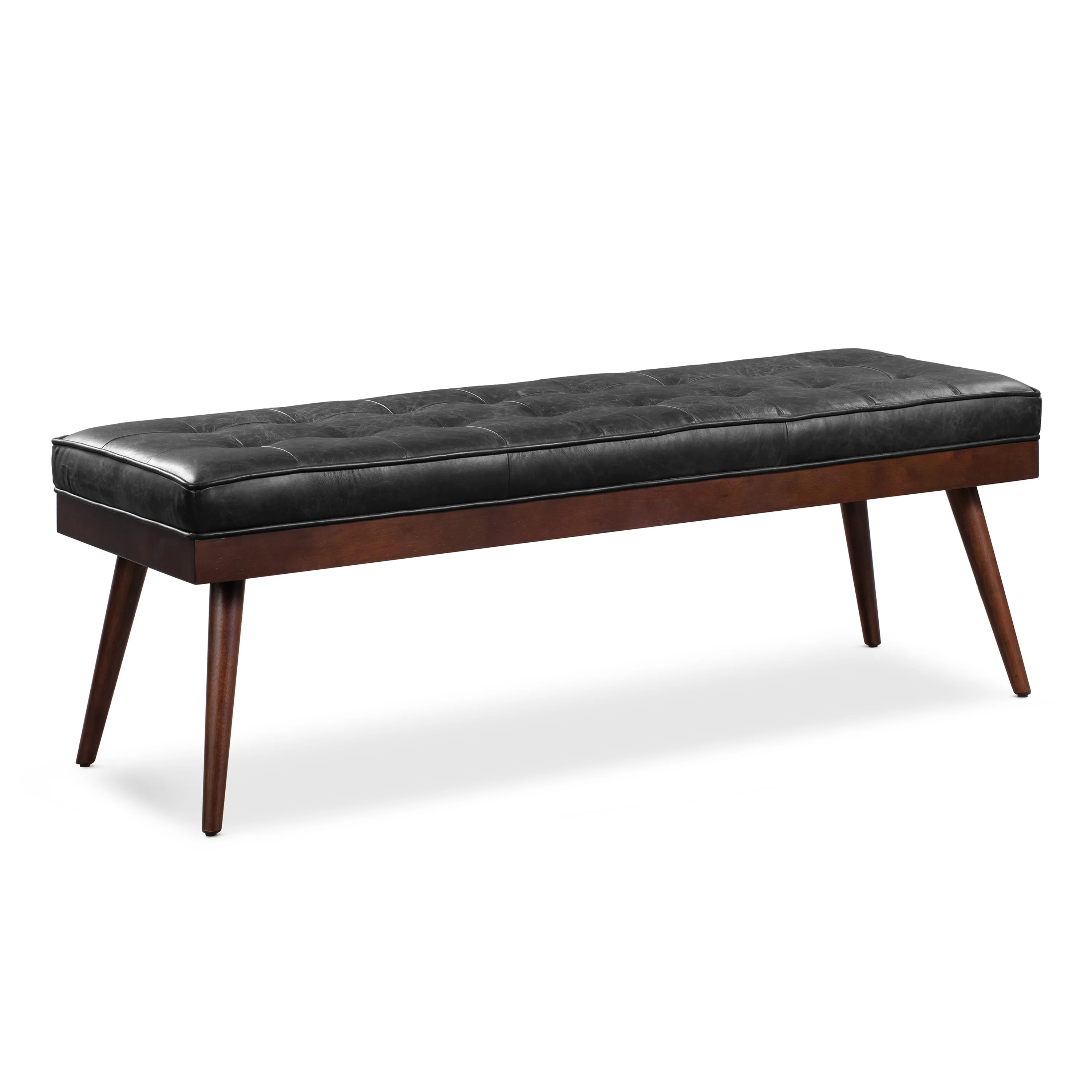 Luca Leather Bench | Onyx Black - Image 6
