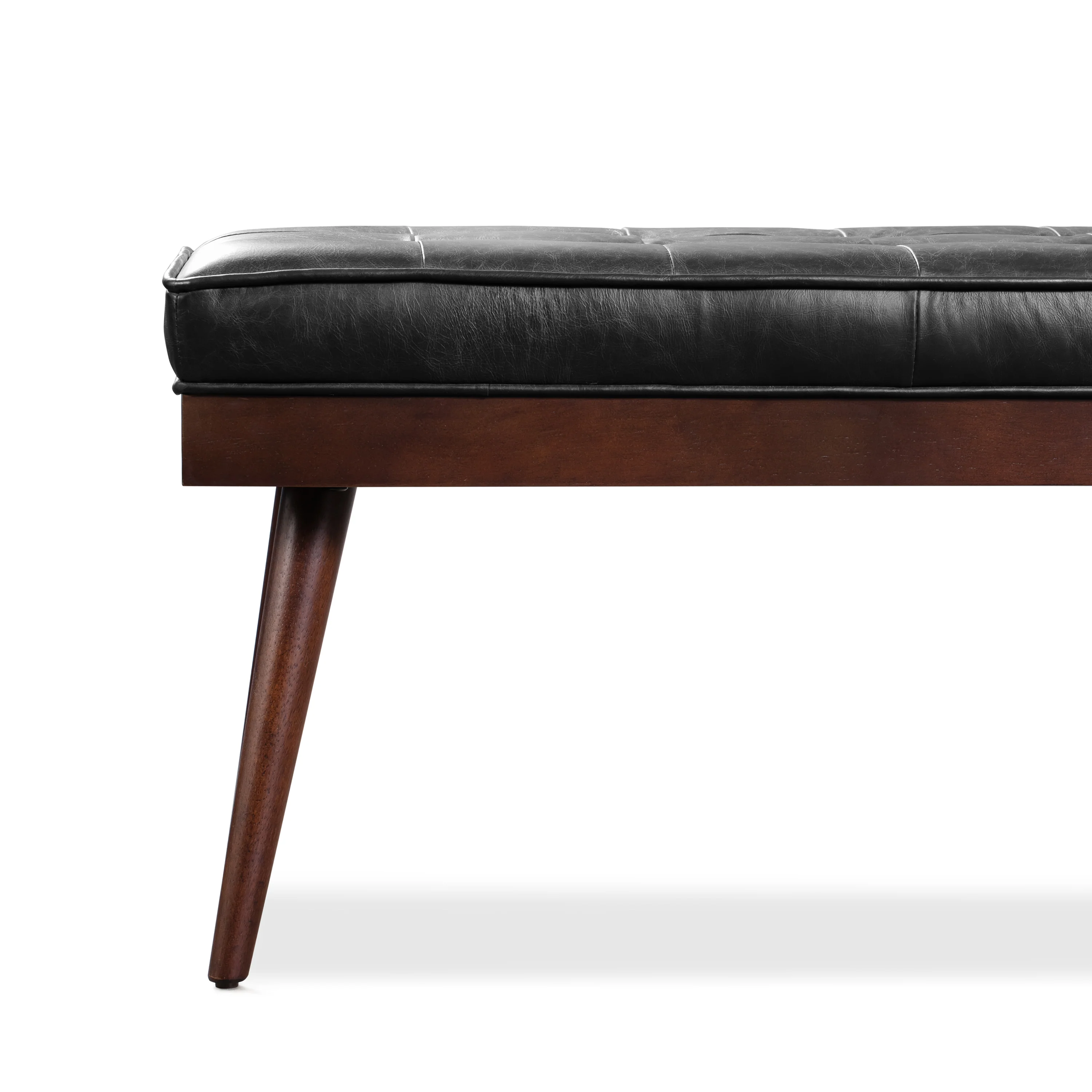 Luca Leather Bench | Onyx Black - Image 9