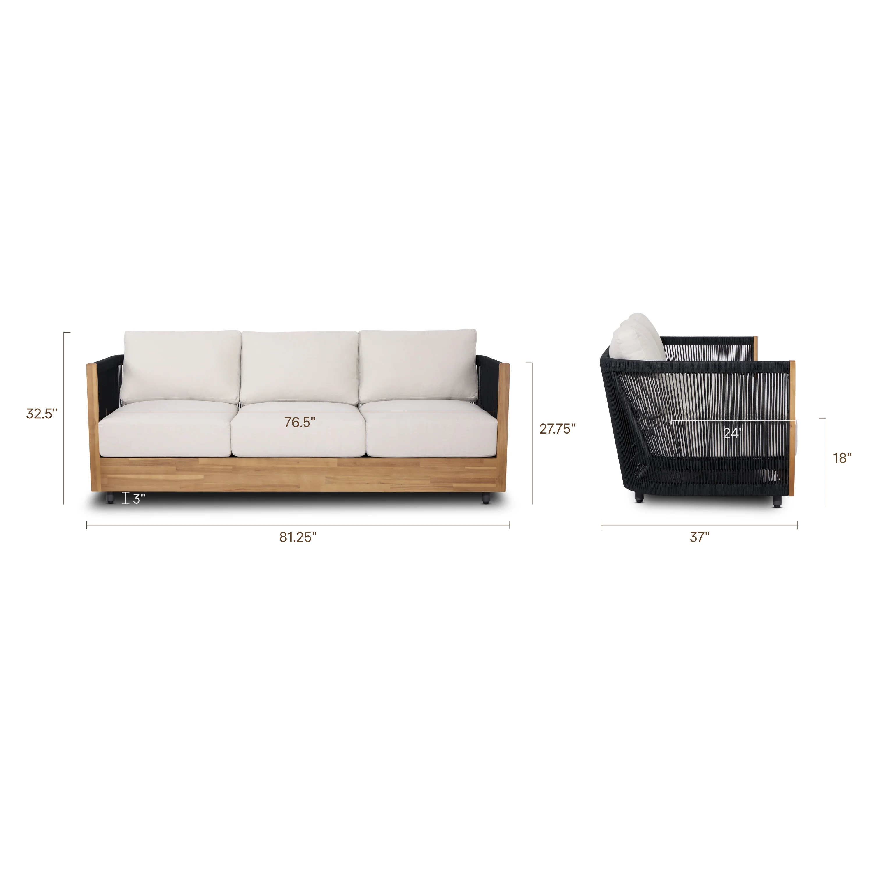 Lucca 81" Outdoor Sofa | Sand - Image 18