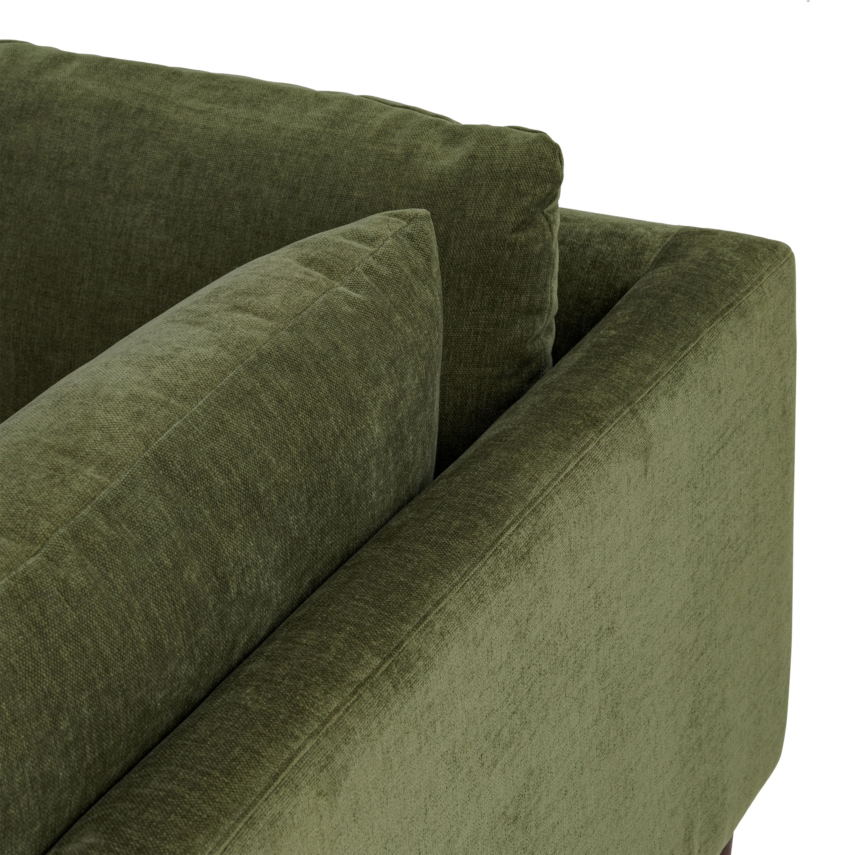 Lucerne Left-Facing Bumper Chaise Sectional | Distressed Green Velvet - Image 10