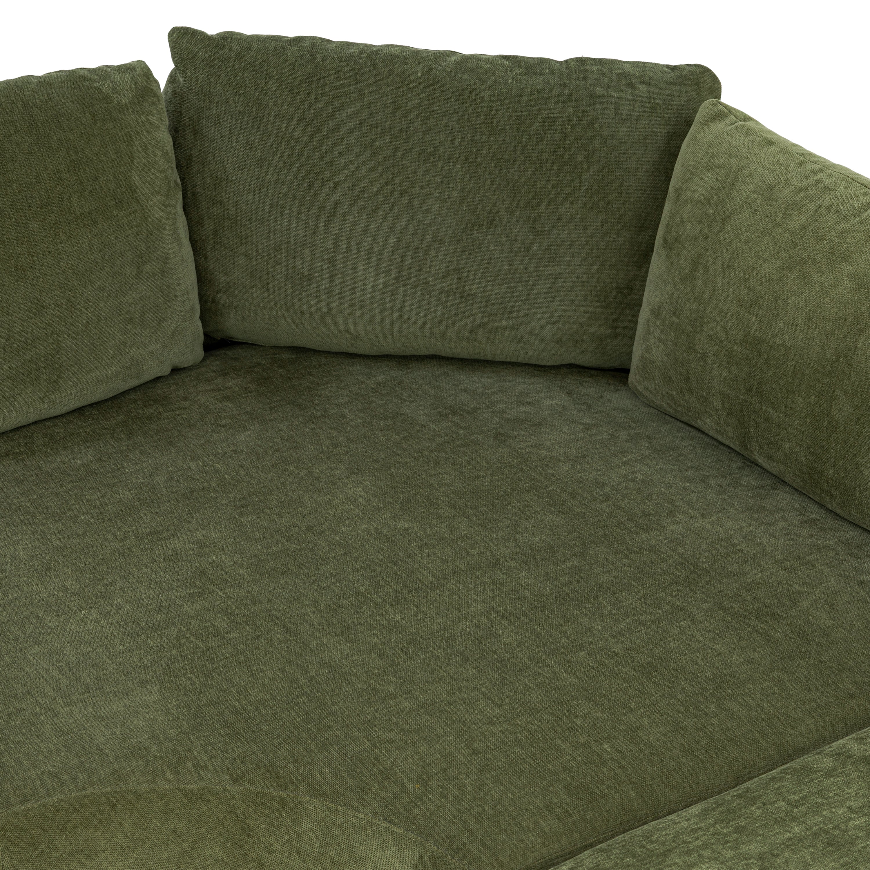 Lucerne Left-Facing Bumper Chaise Sectional | Distressed Green Velvet - Image 11