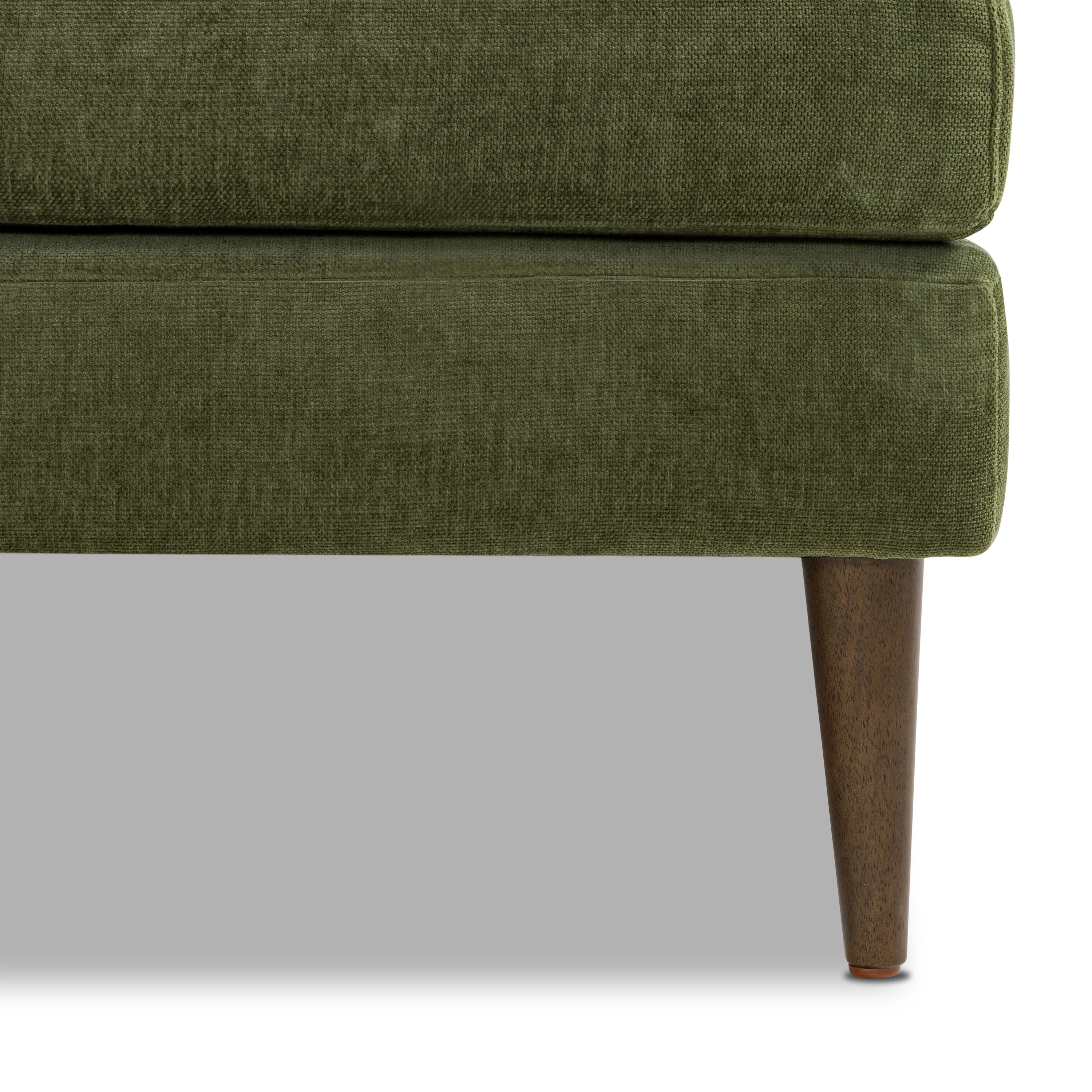 Lucerne Left-Facing Bumper Chaise Sectional | Distressed Green Velvet - Image 13
