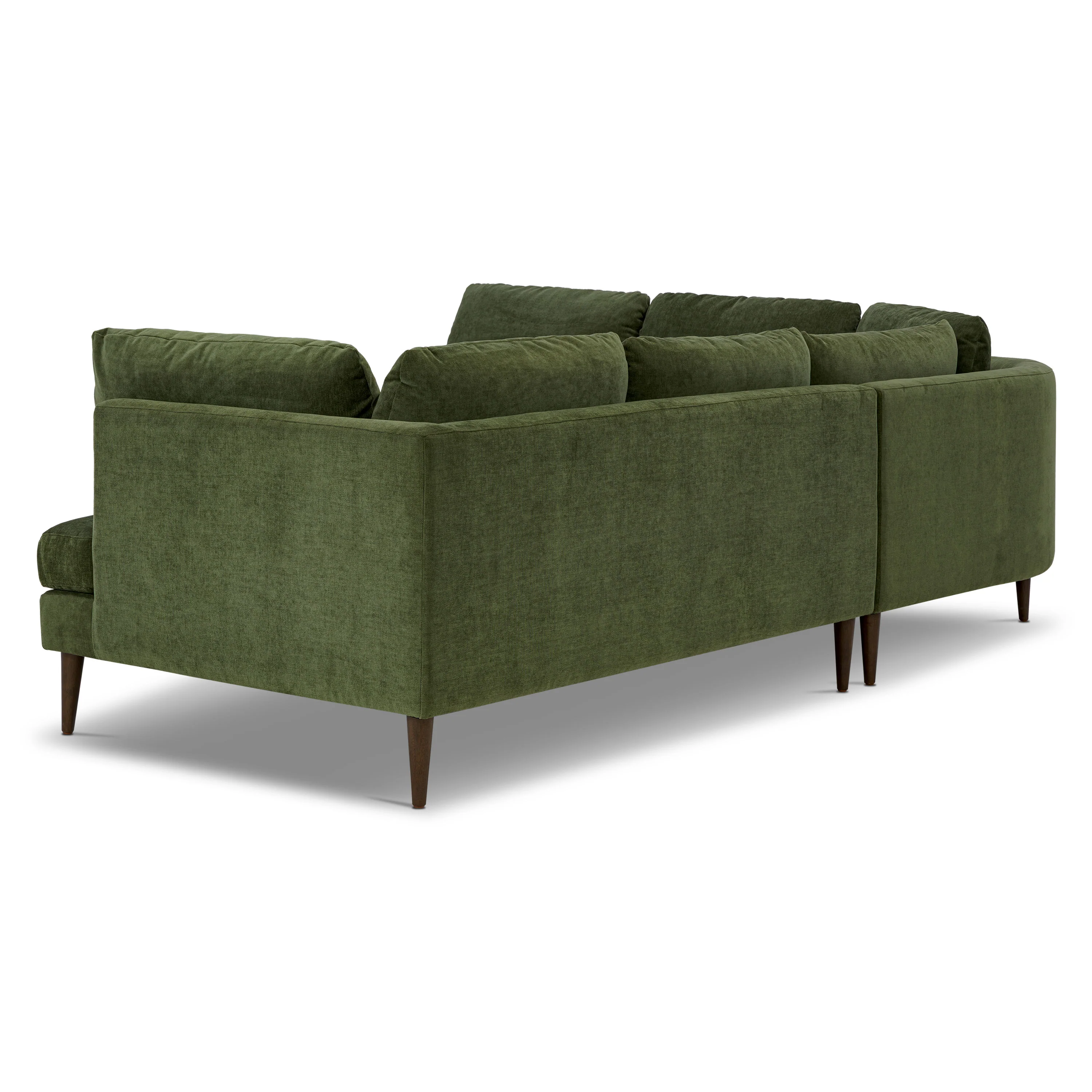 Lucerne Left-Facing Bumper Chaise Sectional | Distressed Green Velvet - Image 6