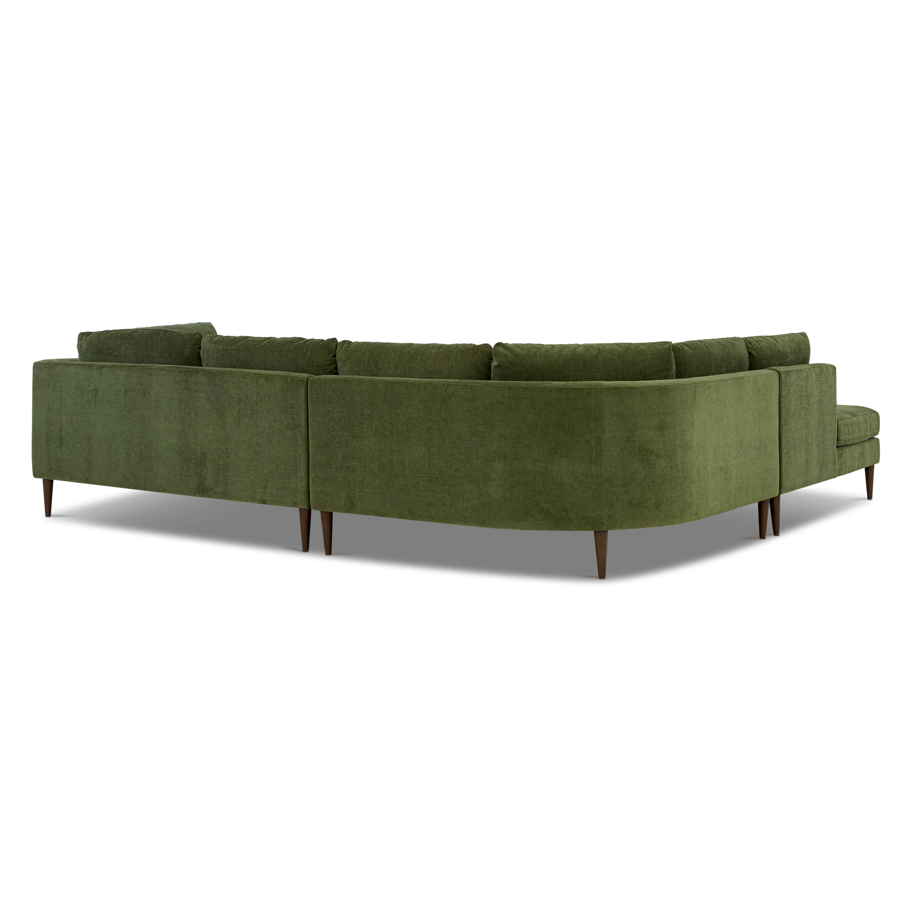 Lucerne Left-Facing Bumper Chaise Sectional | Distressed Green Velvet - Image 7