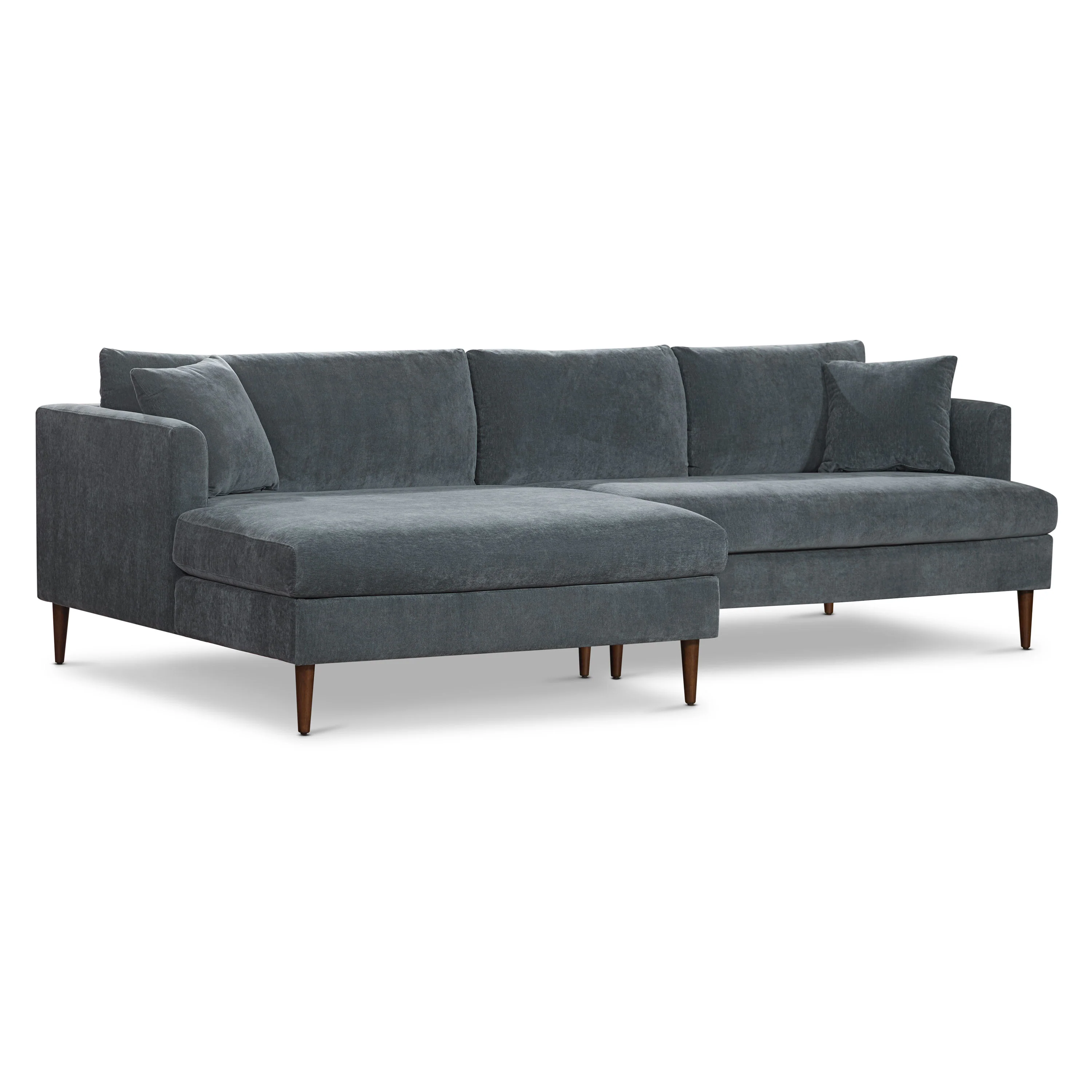 Lucerne Left-Facing Sectional with Extra-Wide Chaise | Boreal Blue - Image 3