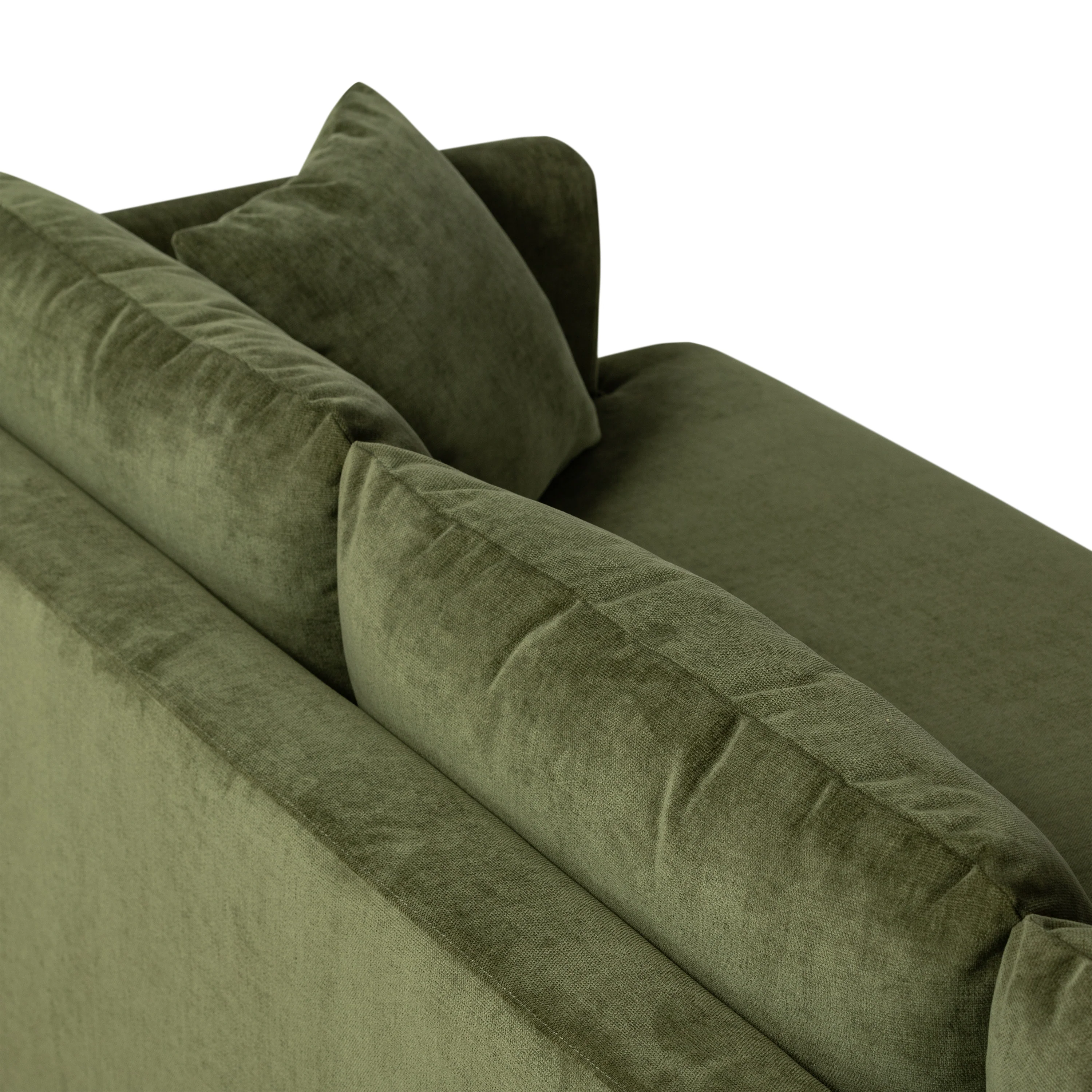 Lucerne Left-Facing Sectional with Extra-Wide Chaise | Distressed Green Velvet - Image 11