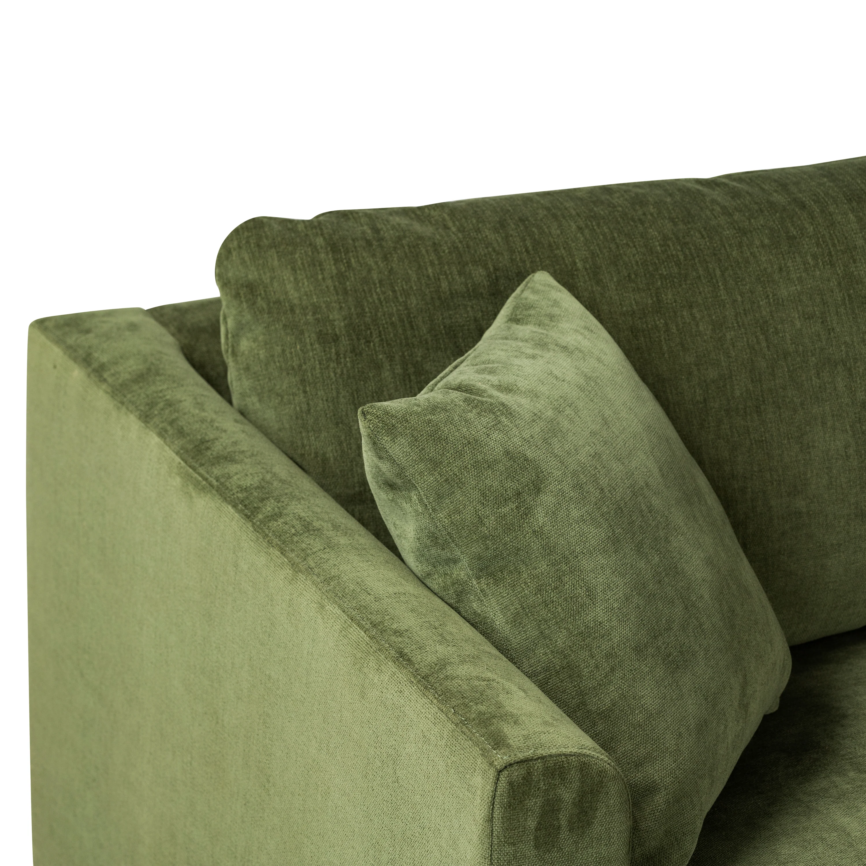 Lucerne Left-Facing Sectional with Extra-Wide Chaise | Distressed Green Velvet - Image 12