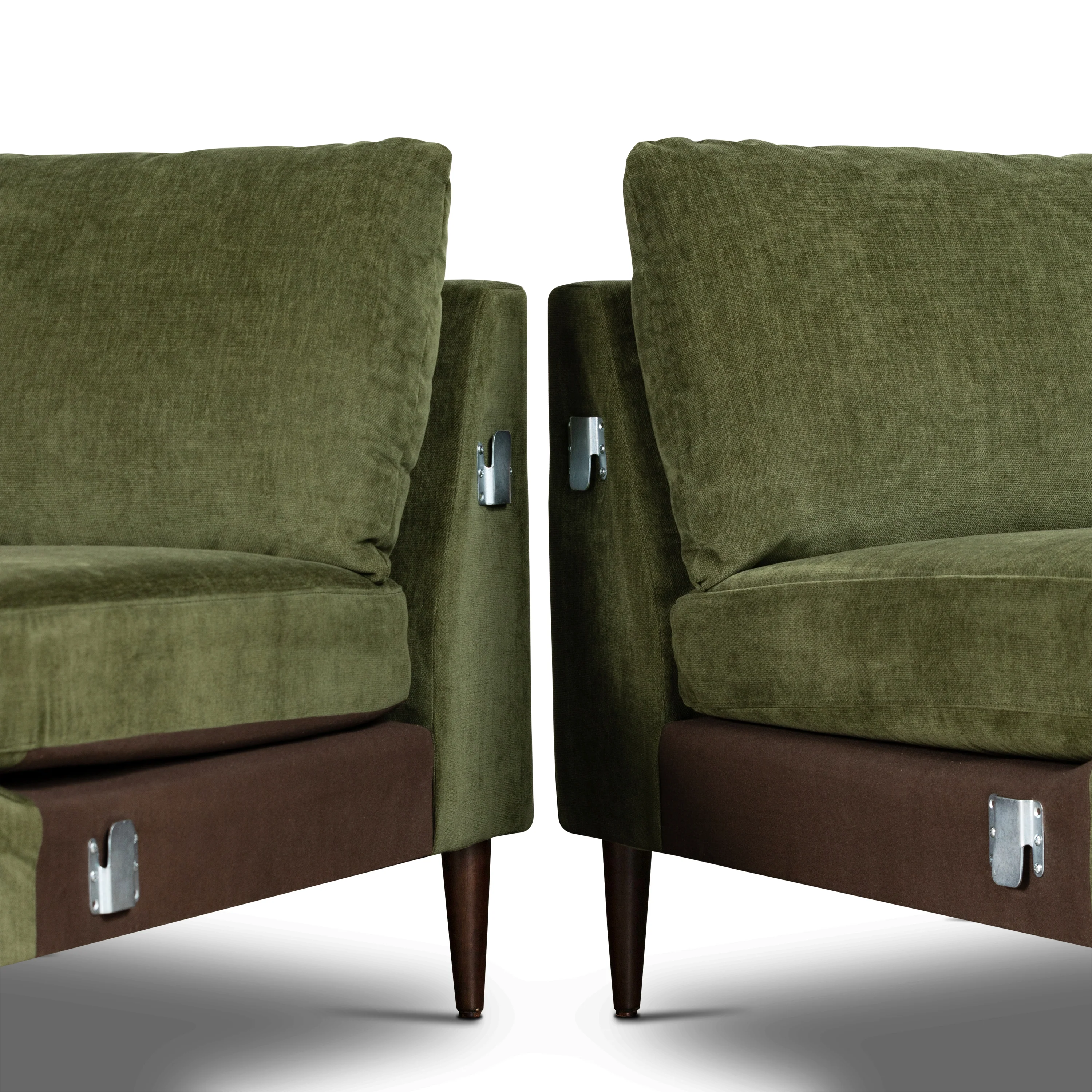 Lucerne Left-Facing Sectional with Extra-Wide Chaise | Distressed Green Velvet - Image 14