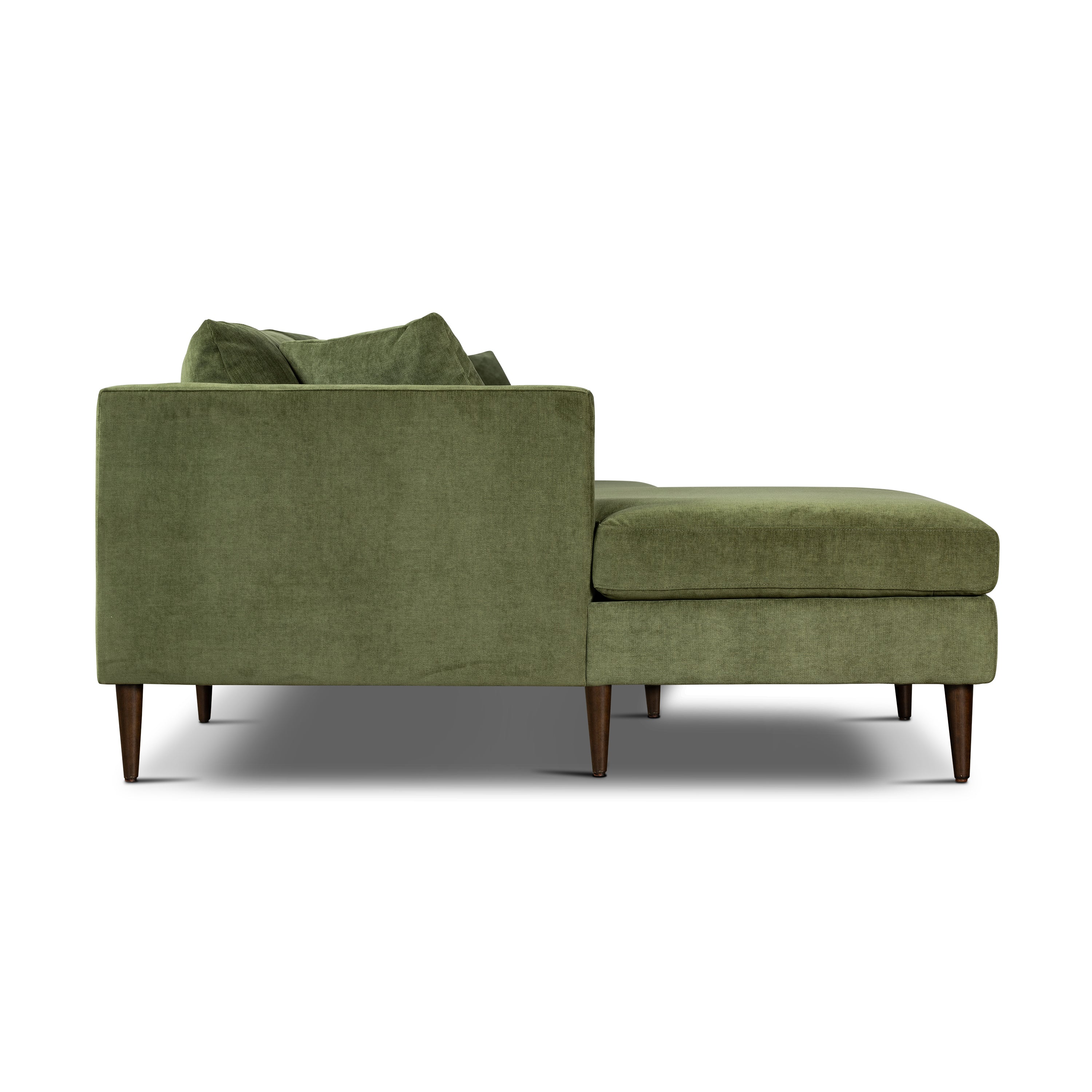 Lucerne Left-Facing Sectional with Extra-Wide Chaise | Distressed Green Velvet - Image 6