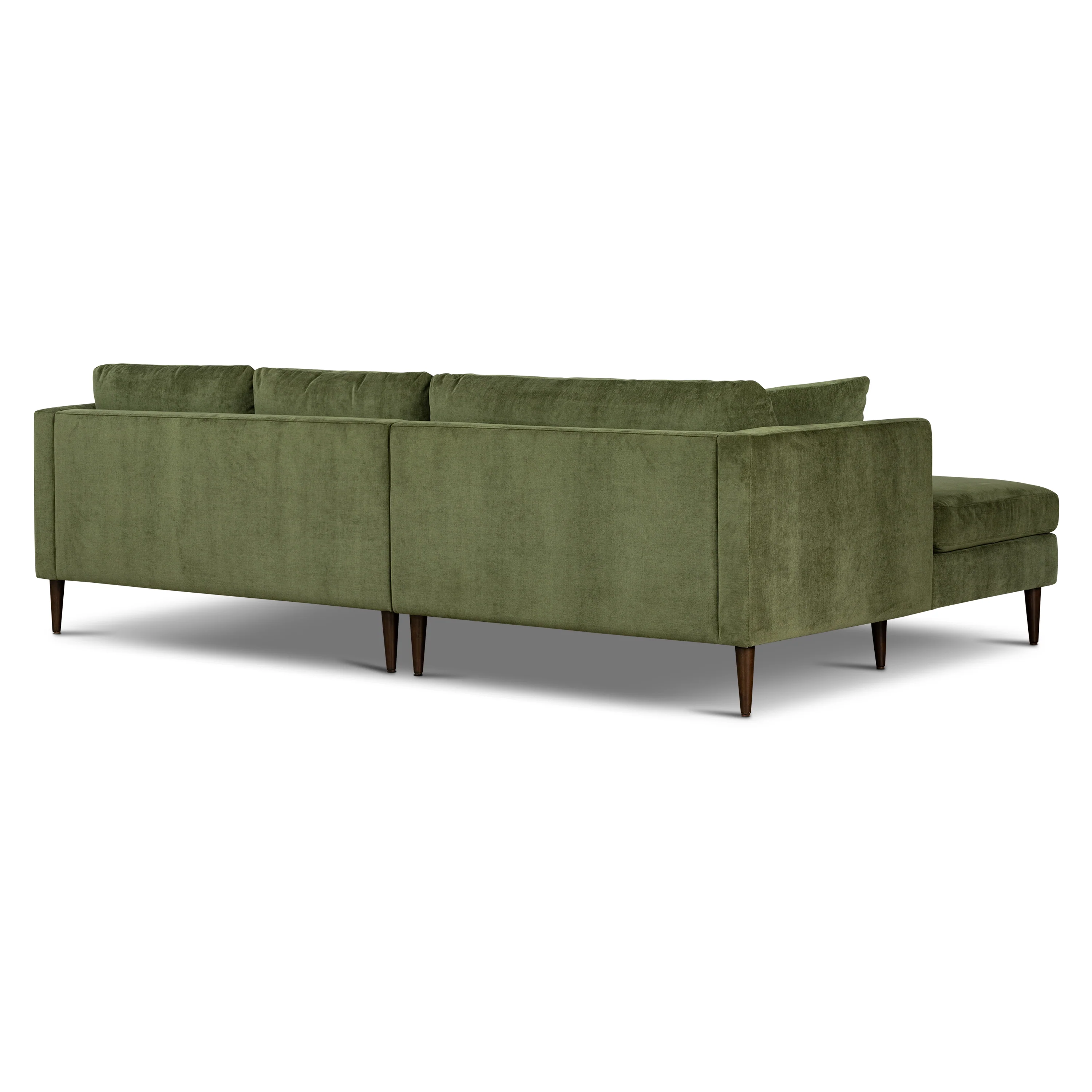 Lucerne Left-Facing Sectional with Extra-Wide Chaise | Distressed Green Velvet - Image 7