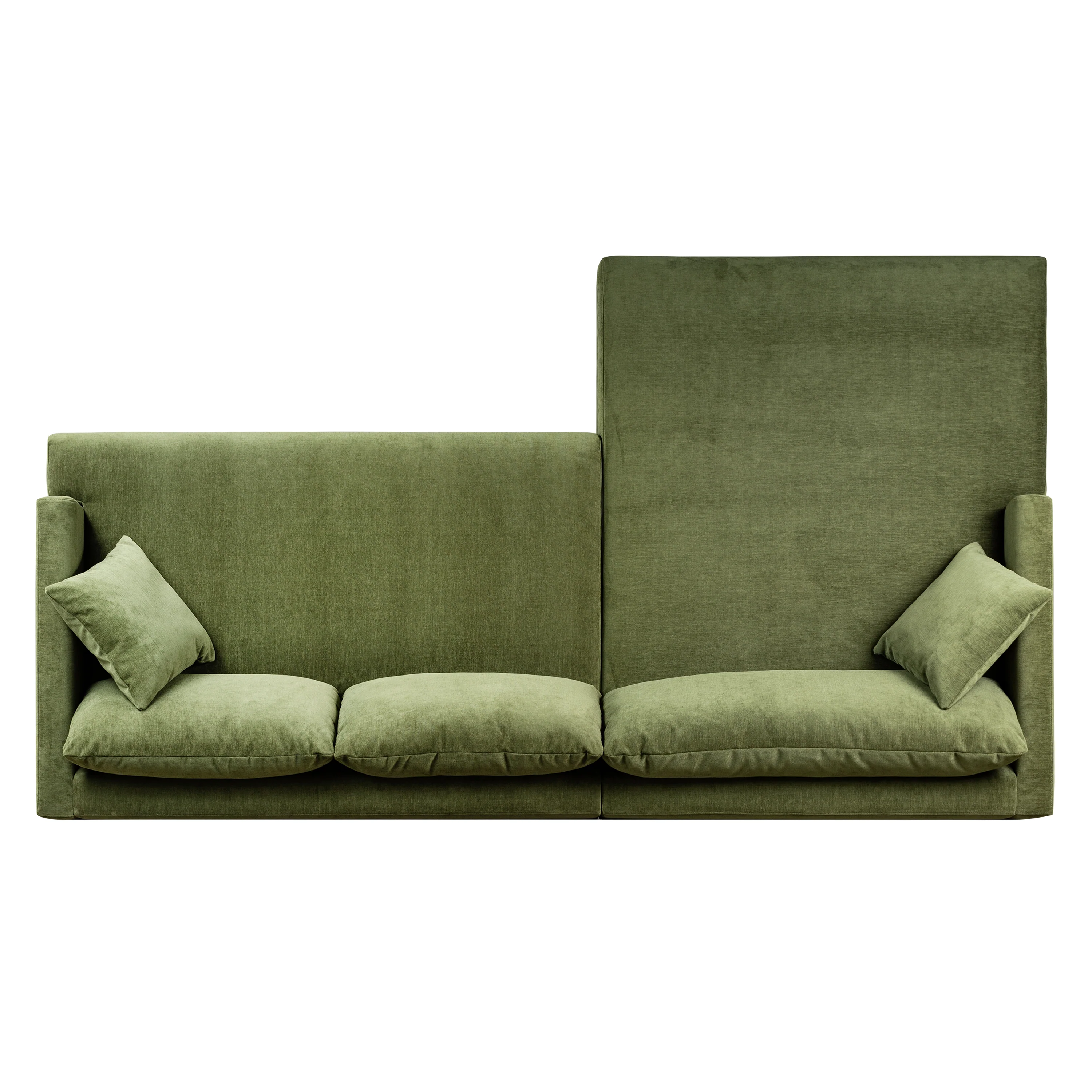 Lucerne Left-Facing Sectional with Extra-Wide Chaise | Distressed Green Velvet - Image 9