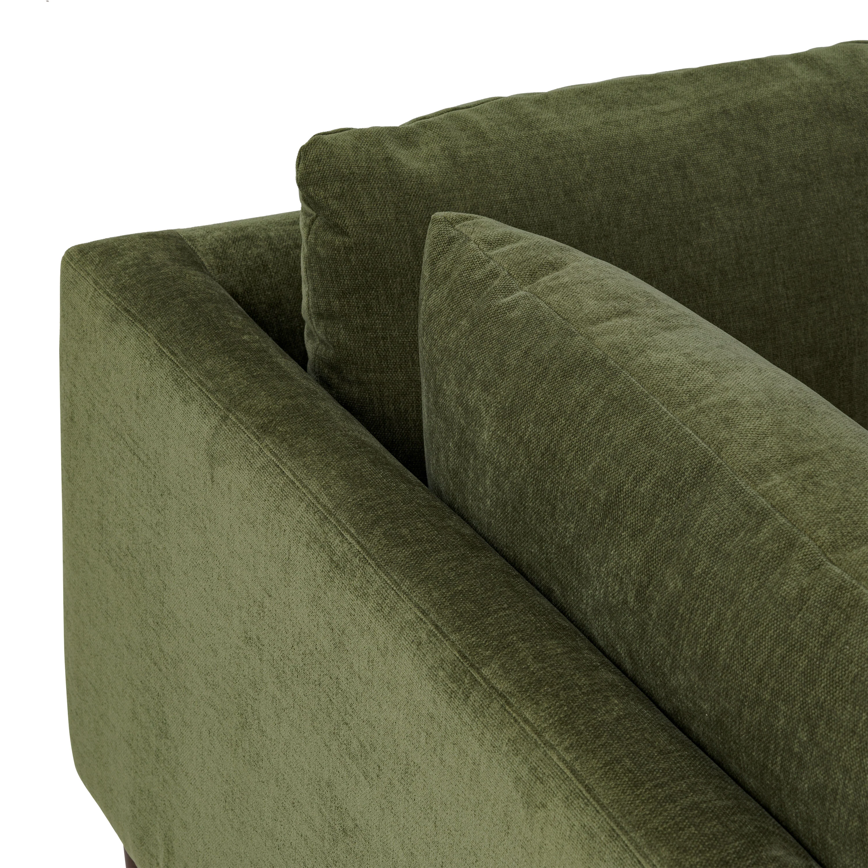 Lucerne Right-Facing Bumper Chaise Sectional | Distressed Green Velvet - Image 11
