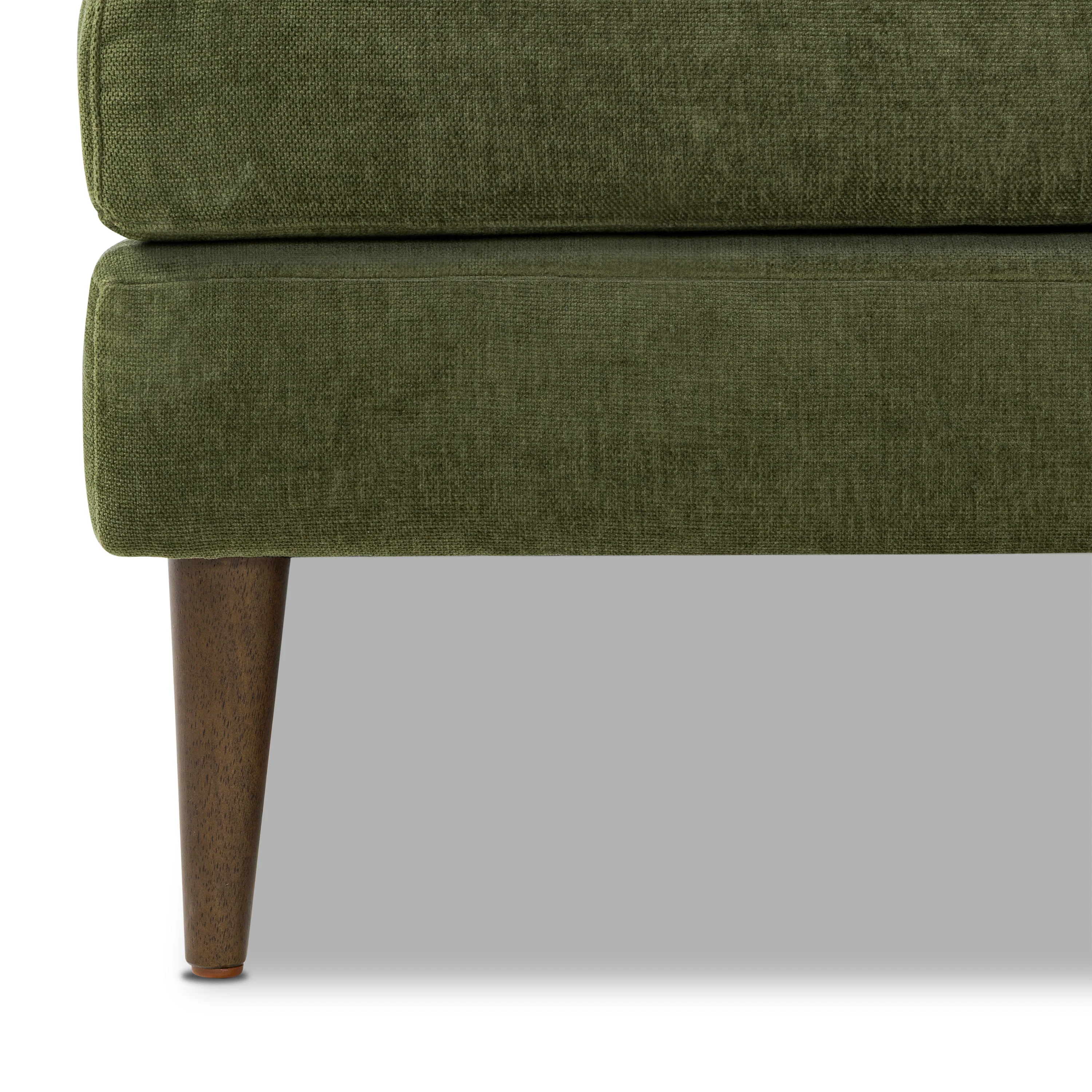 Lucerne Right-Facing Bumper Chaise Sectional | Distressed Green Velvet - Image 13