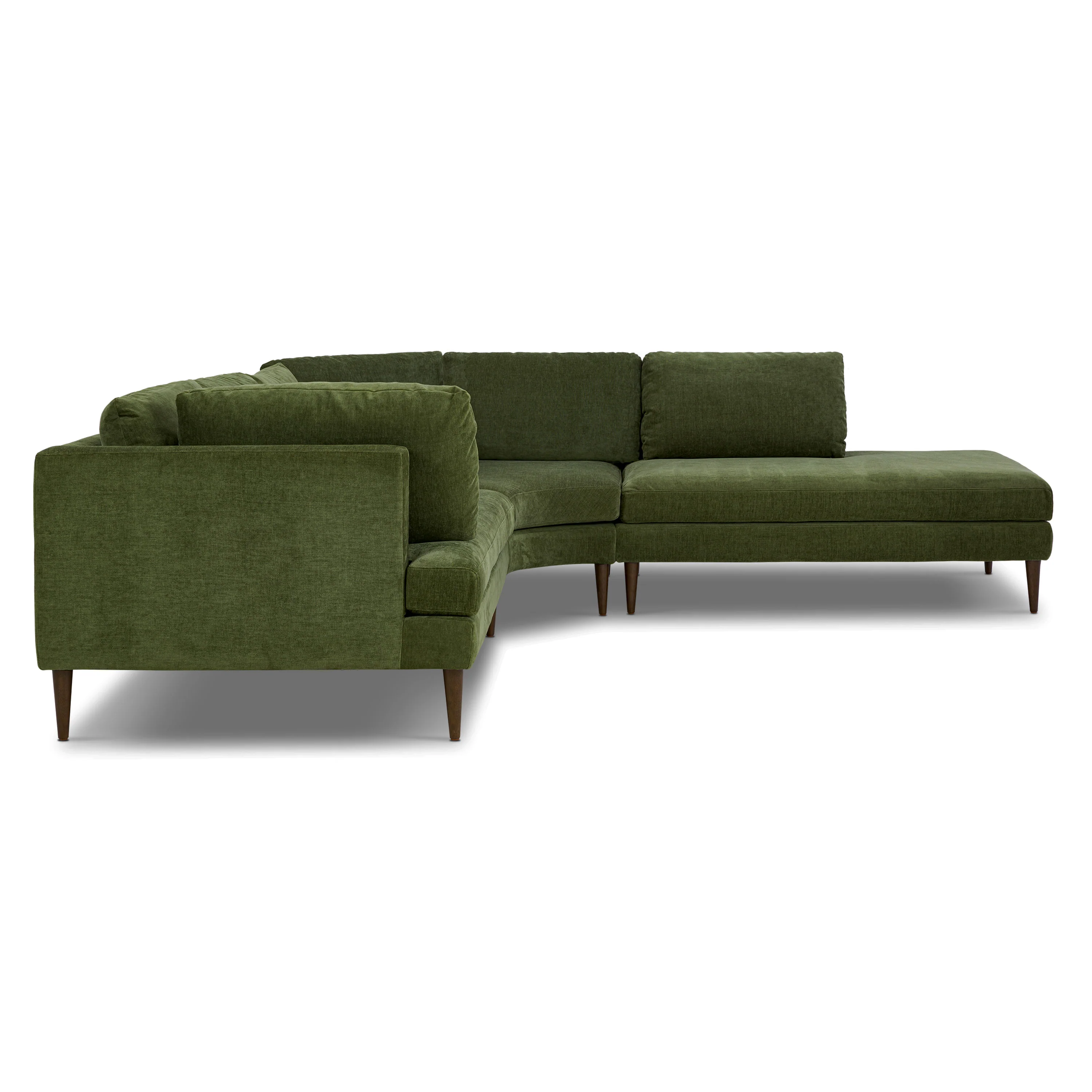 Lucerne Right-Facing Bumper Chaise Sectional | Distressed Green Velvet - Image 5