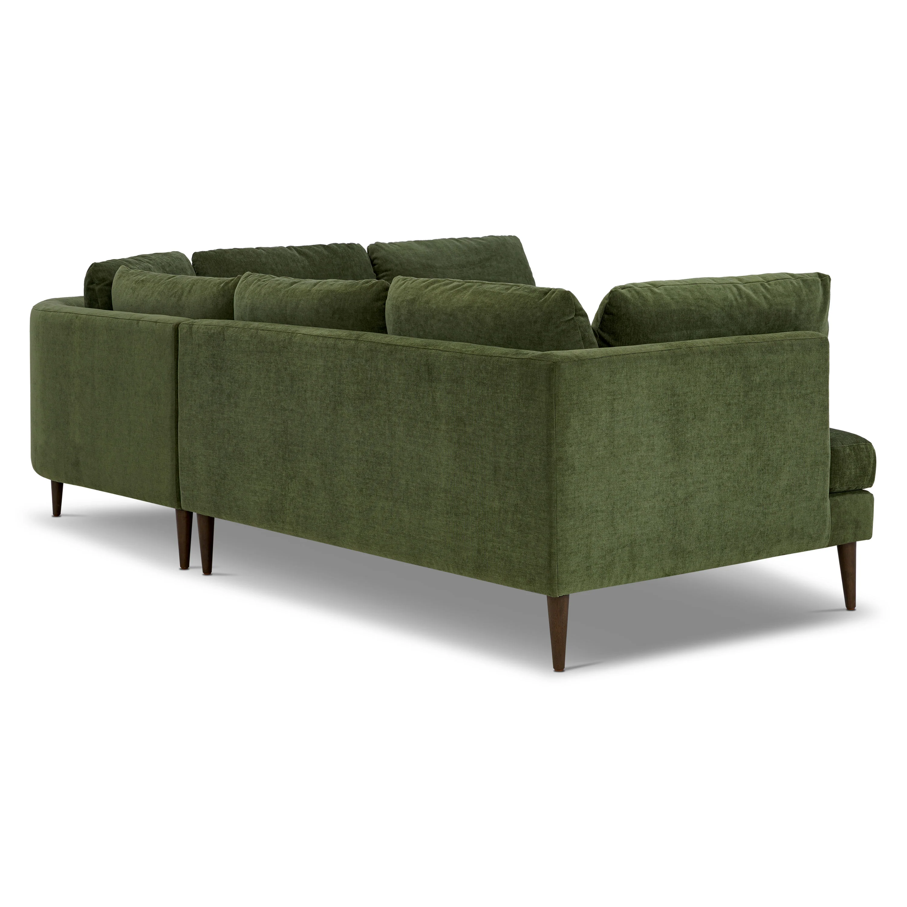 Lucerne Right-Facing Bumper Chaise Sectional | Distressed Green Velvet - Image 6