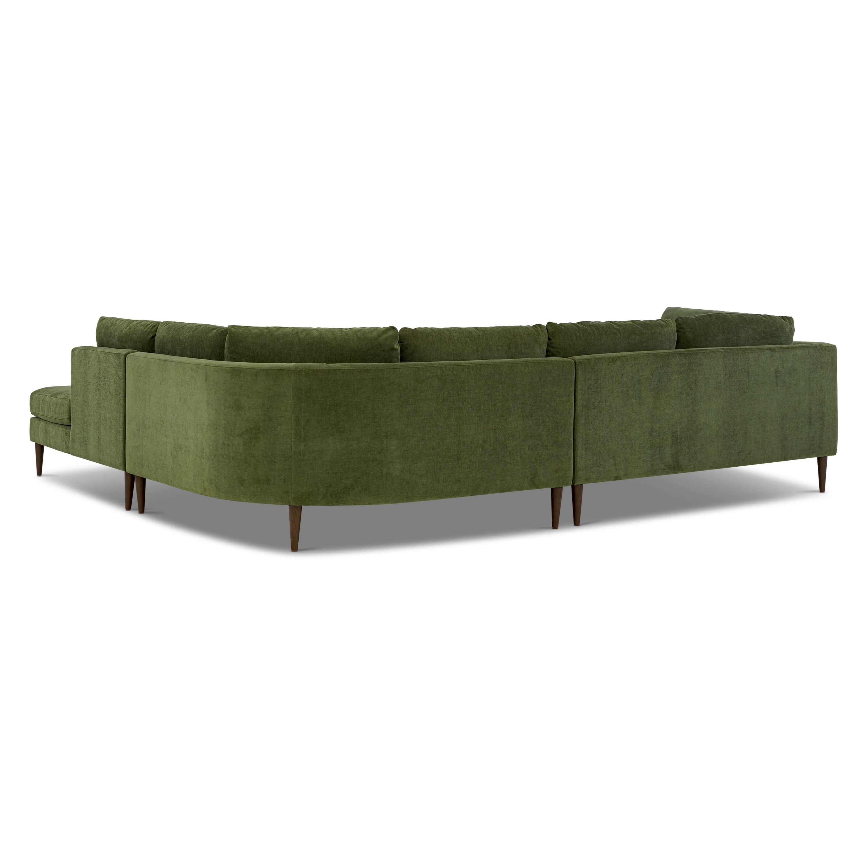 Lucerne Right-Facing Bumper Chaise Sectional | Distressed Green Velvet - Image 7