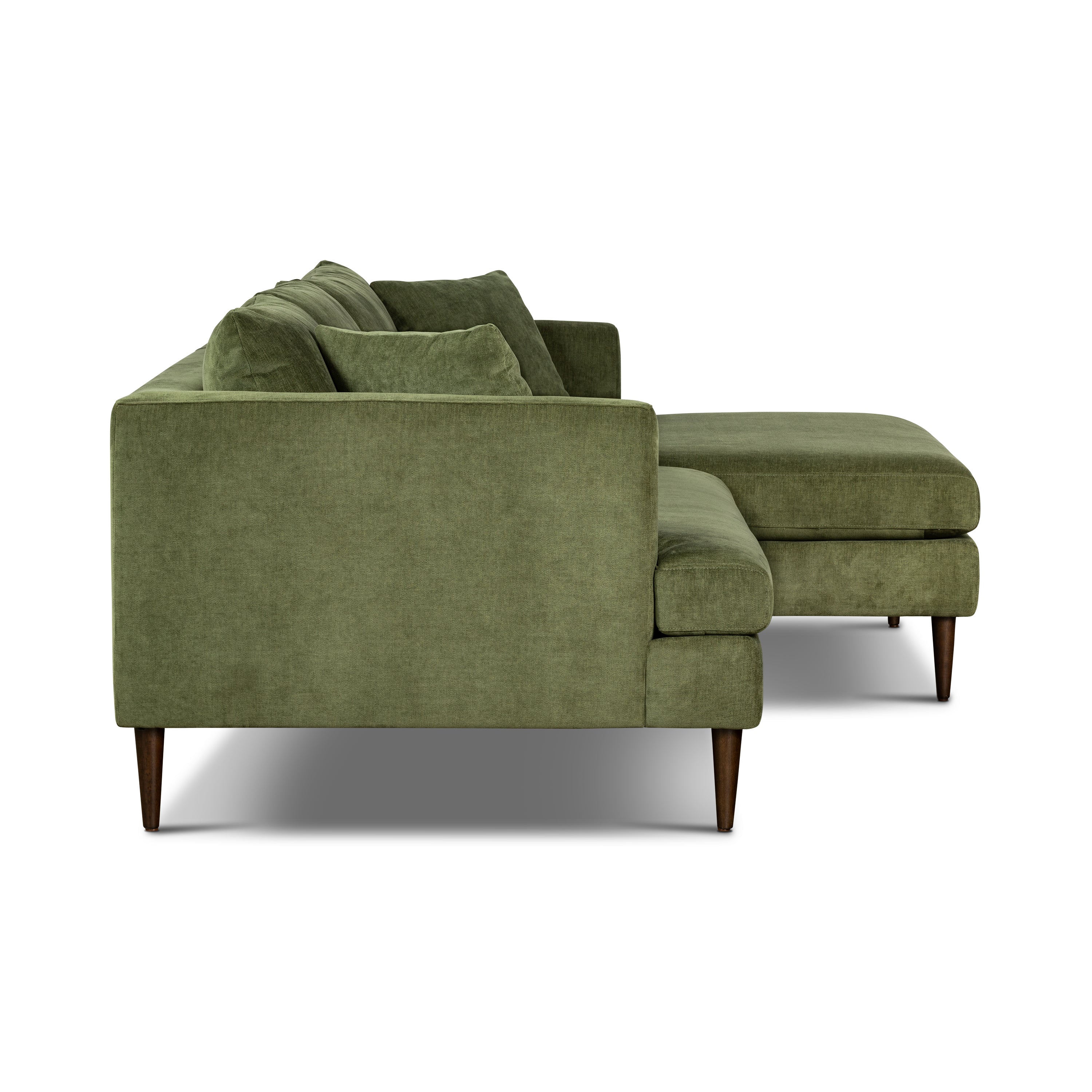 Lucerne Right-Facing Sectional with Extra-Wide Chaise | Distressed Green Velvet - Image 6